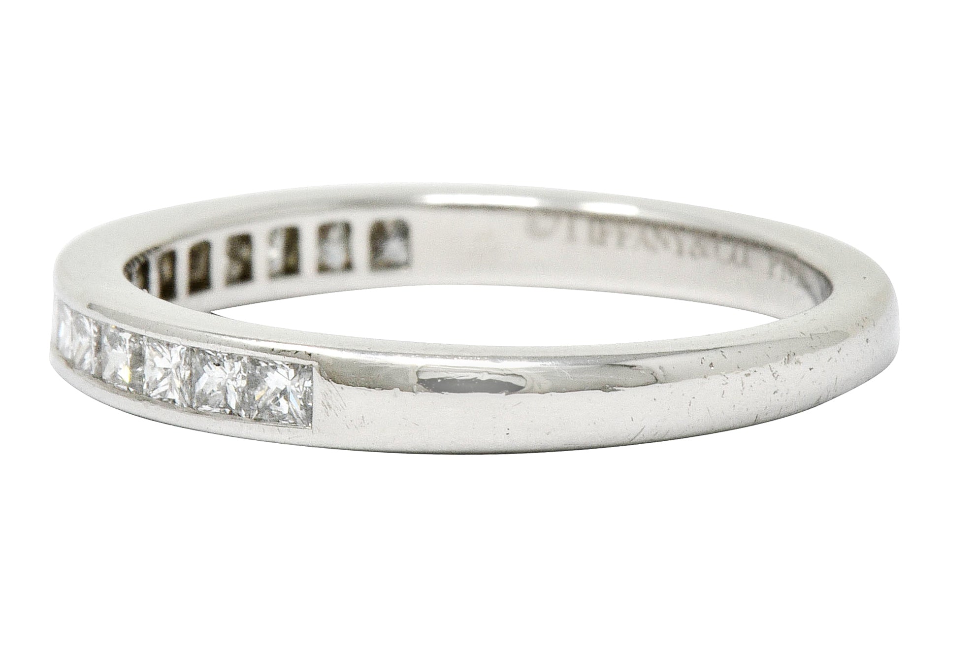 Tiffany & Co. Princess Cut Diamond Platinum Channel Band Ring - Wilson's Estate Jewelry