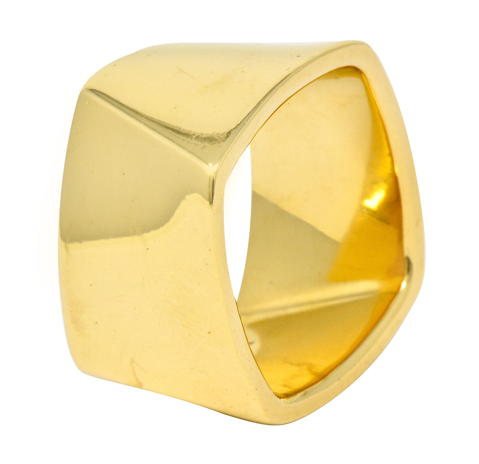 Frank Gehry Tiffany & Co. 18 Karat Gold Wide Torque Band Ring - Wilson's Estate Jewelry