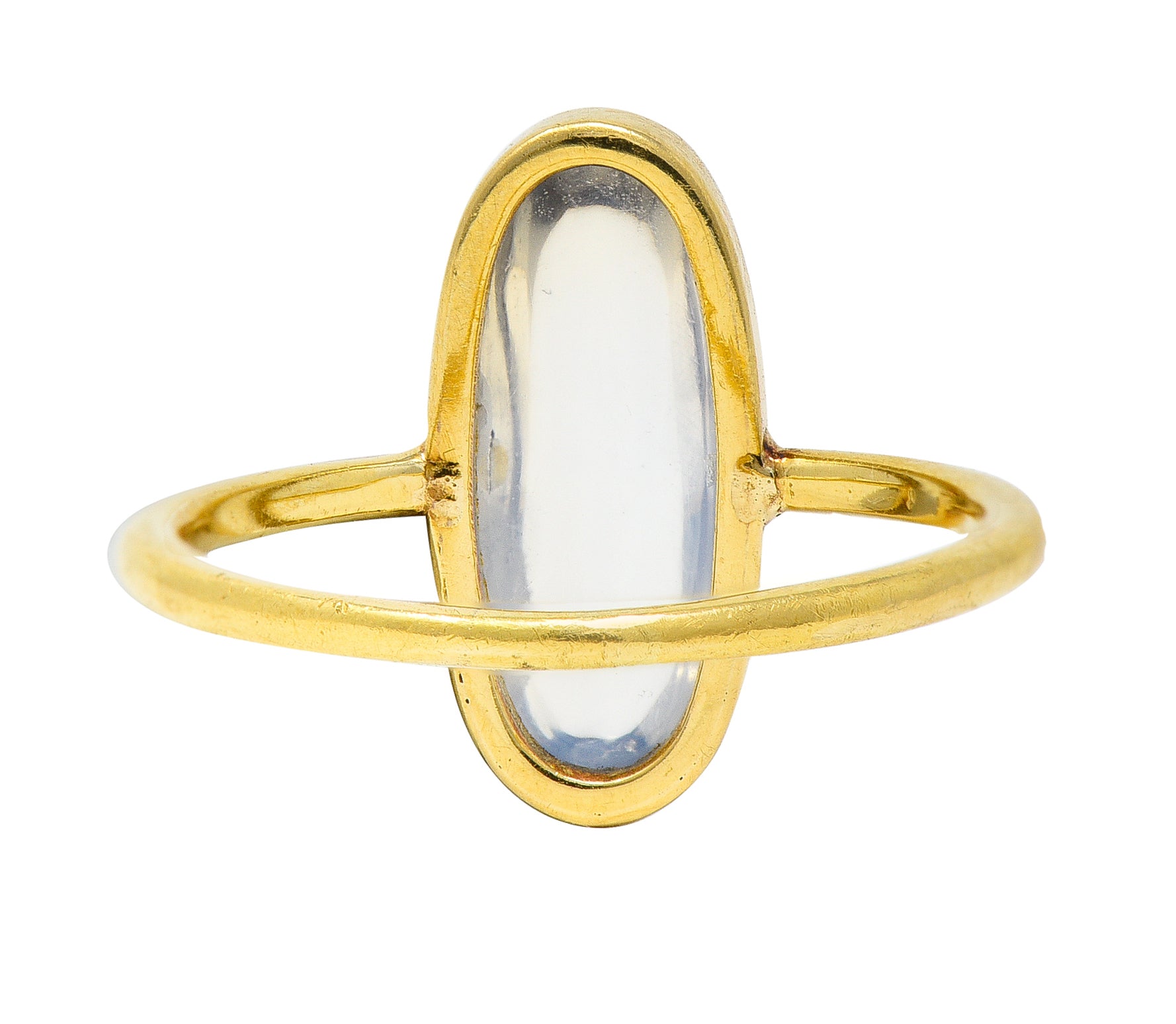 Vintage Moonstone Cabochon 18 Karat Yellow Gold Gemstone Ring Wilson's Estate Jewelry