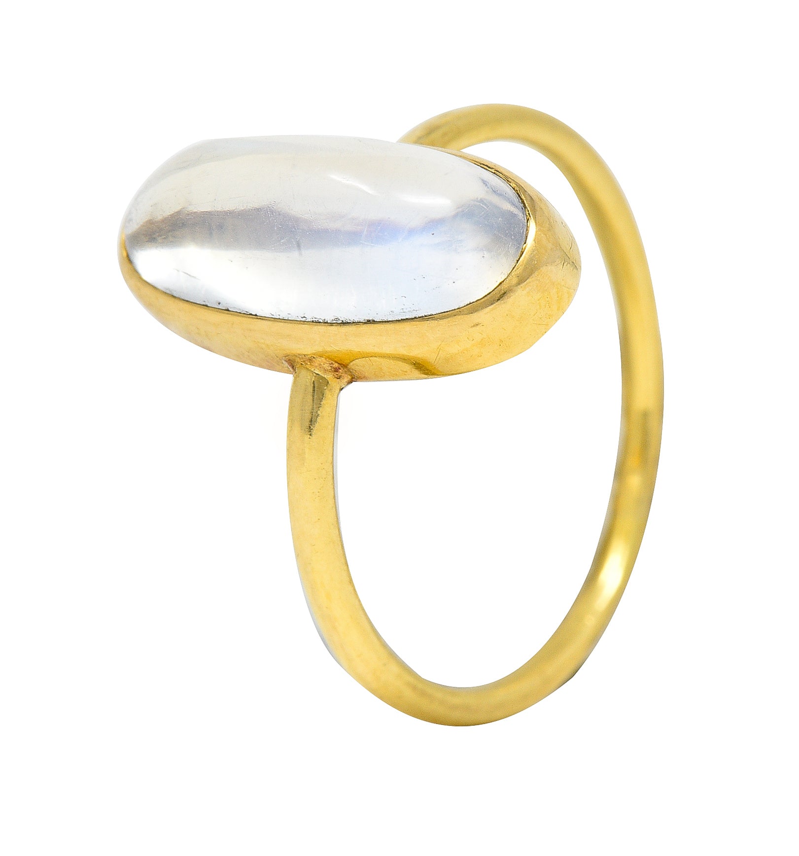 Vintage Moonstone Cabochon 18 Karat Yellow Gold Gemstone Ring Wilson's Estate Jewelry