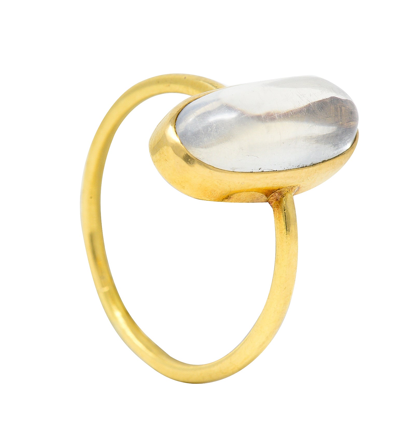 Vintage Moonstone Cabochon 18 Karat Yellow Gold Gemstone Ring Wilson's Estate Jewelry