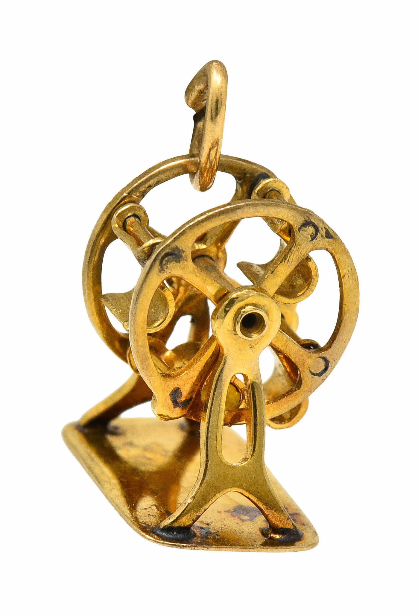 Retro 14 Karat Gold Rotating Ferris Wheel Charm Circa 1950charm - Wilson's Estate Jewelry