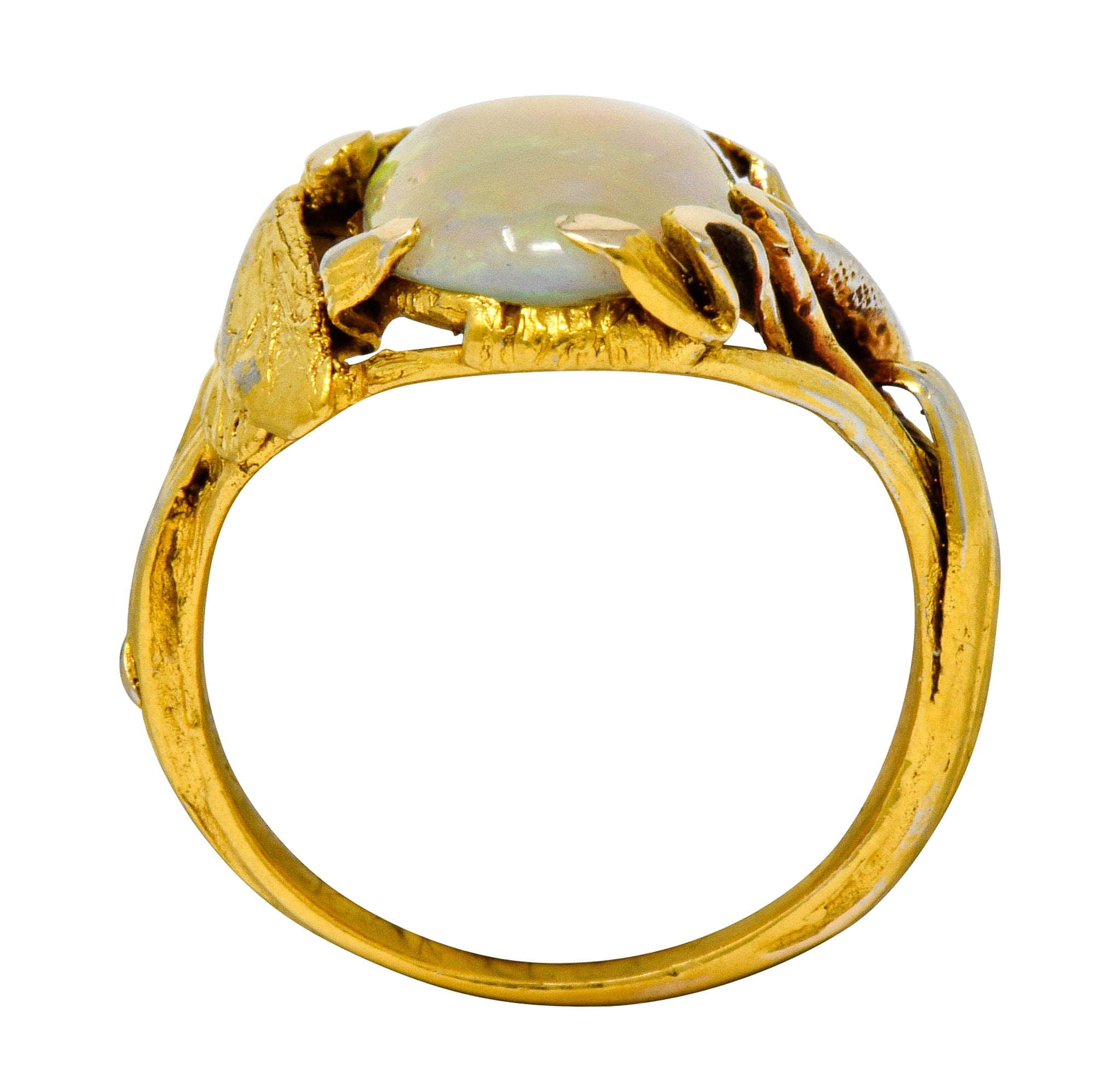 Walton & Co. Arts & Crafts Opal 14 Karat Gold Dragonfly Ring - Wilson's Estate Jewelry