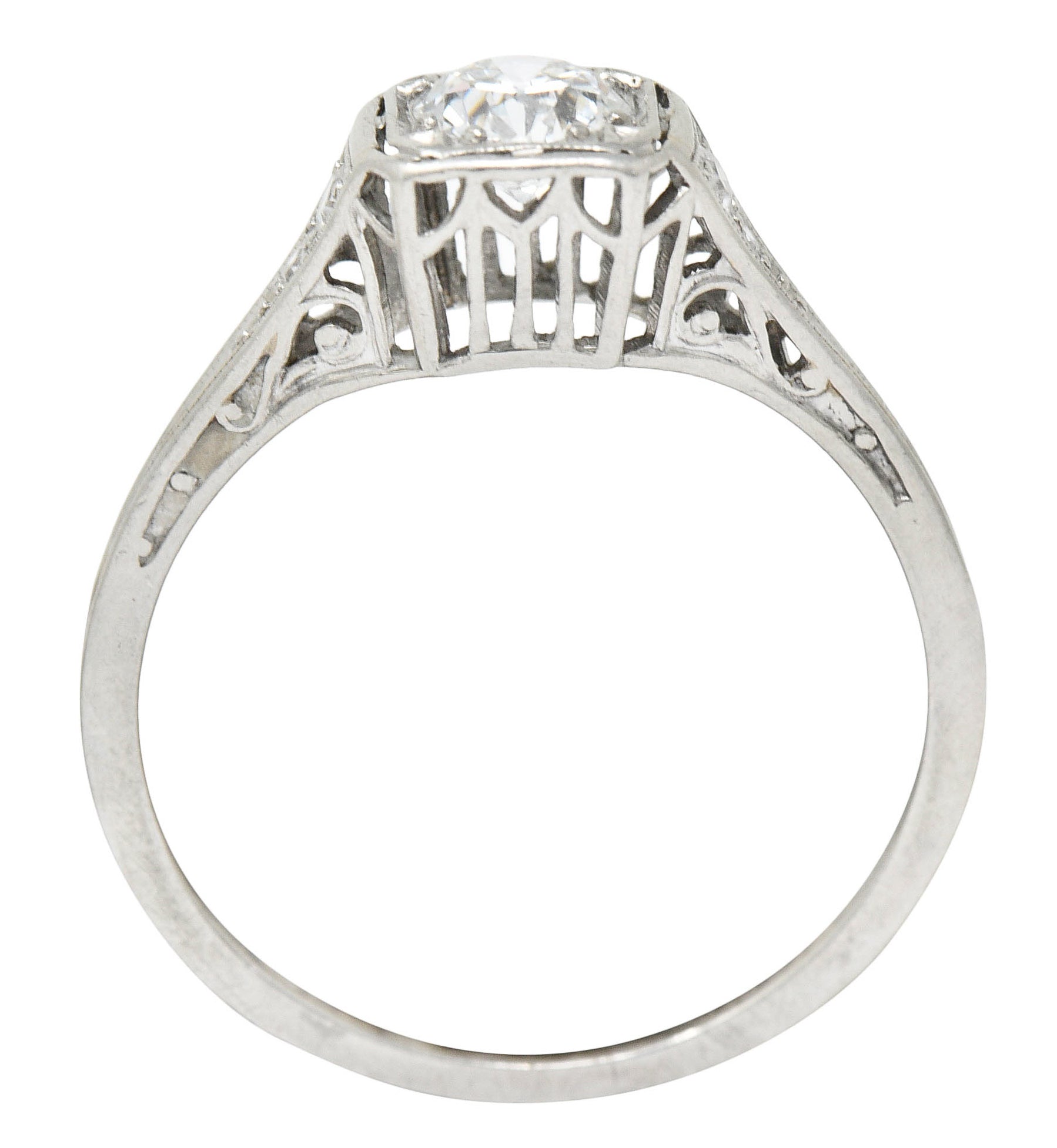 J.E. Caldwell 0.55 CTW Diamond Platinum Engagement Ring Circa 1920Ring - Wilson's Estate Jewelry