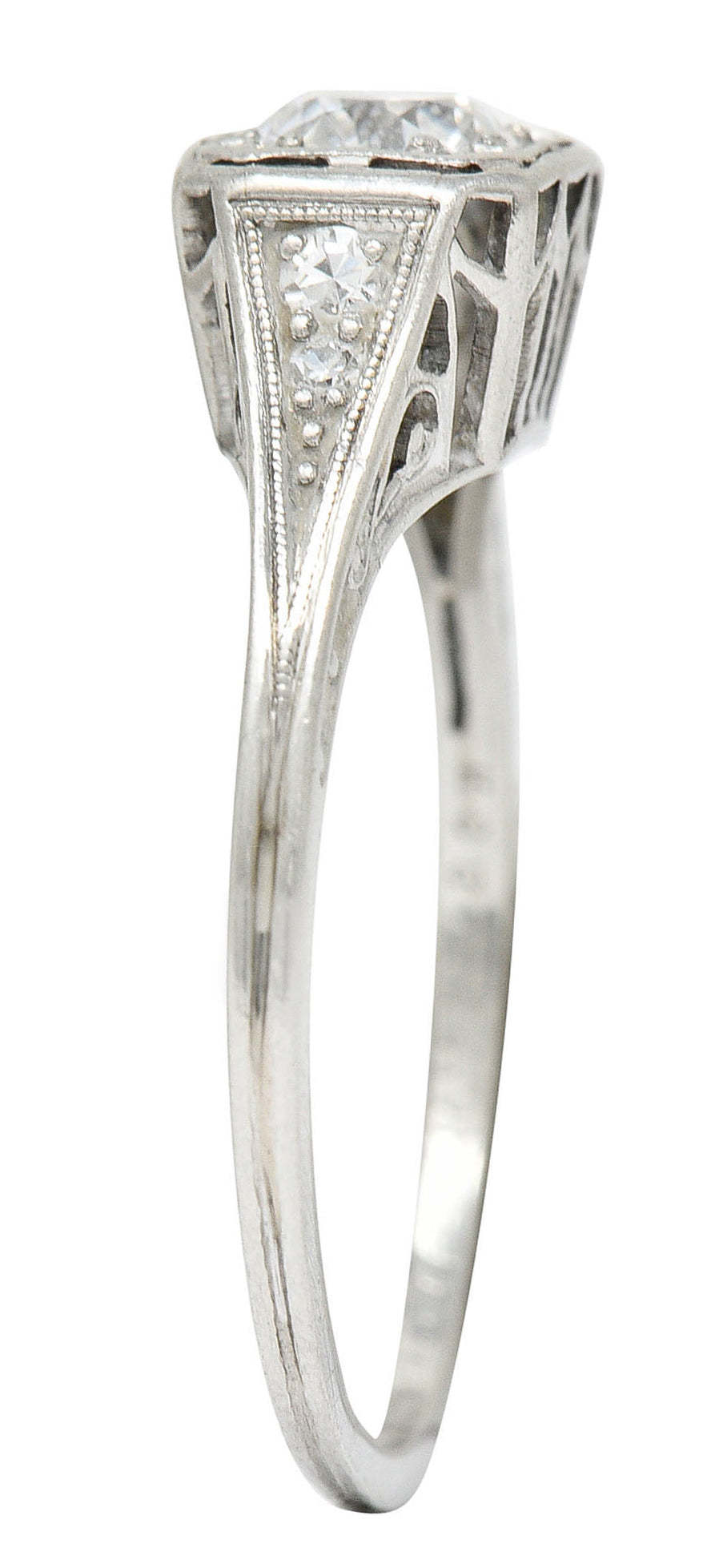 J.E. Caldwell 0.55 CTW Diamond Platinum Engagement Ring Circa 1920Ring - Wilson's Estate Jewelry