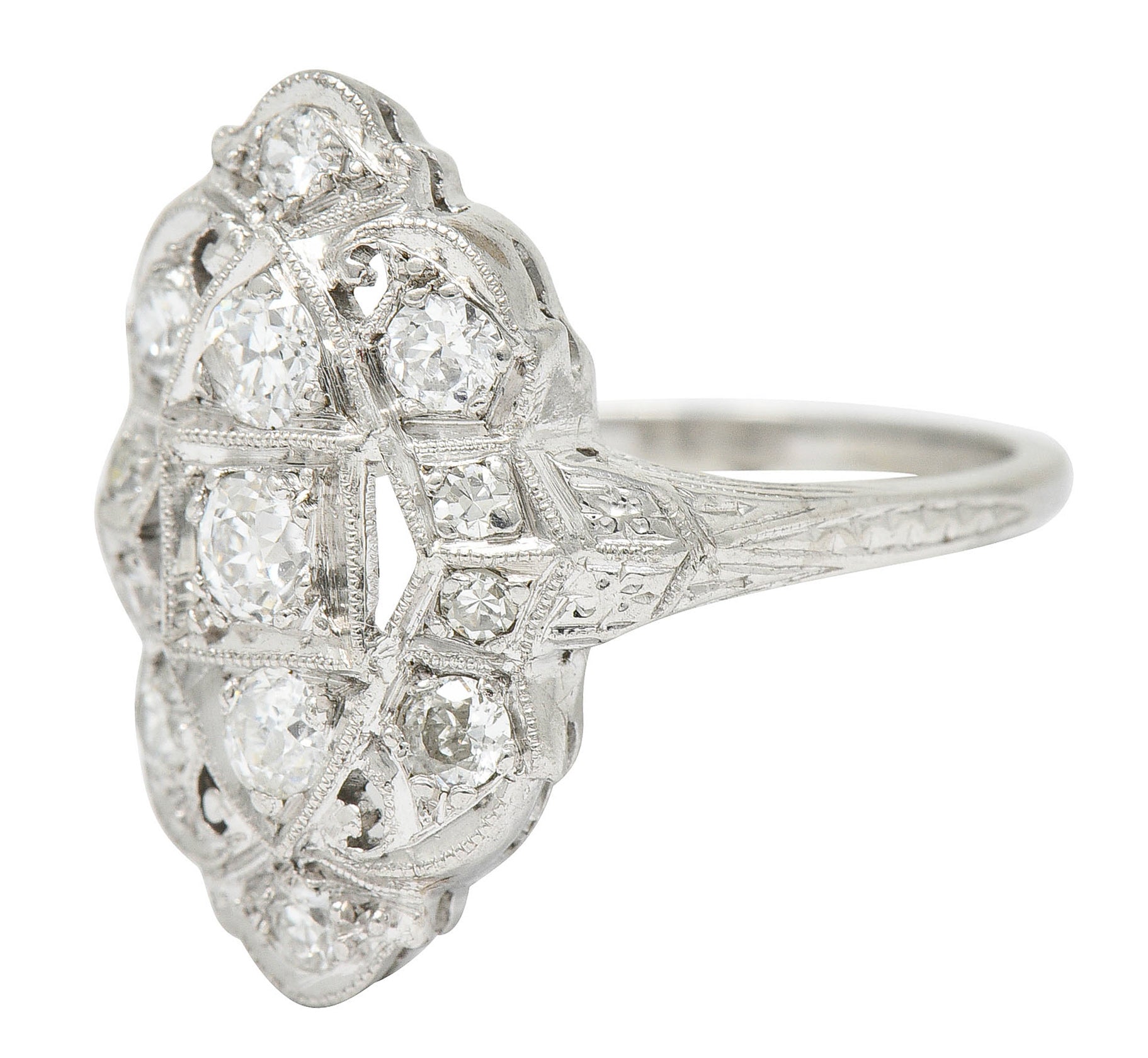 1920's Art Deco 0.80 CTW Diamond Platinum Dinner RingRing - Wilson's Estate Jewelry