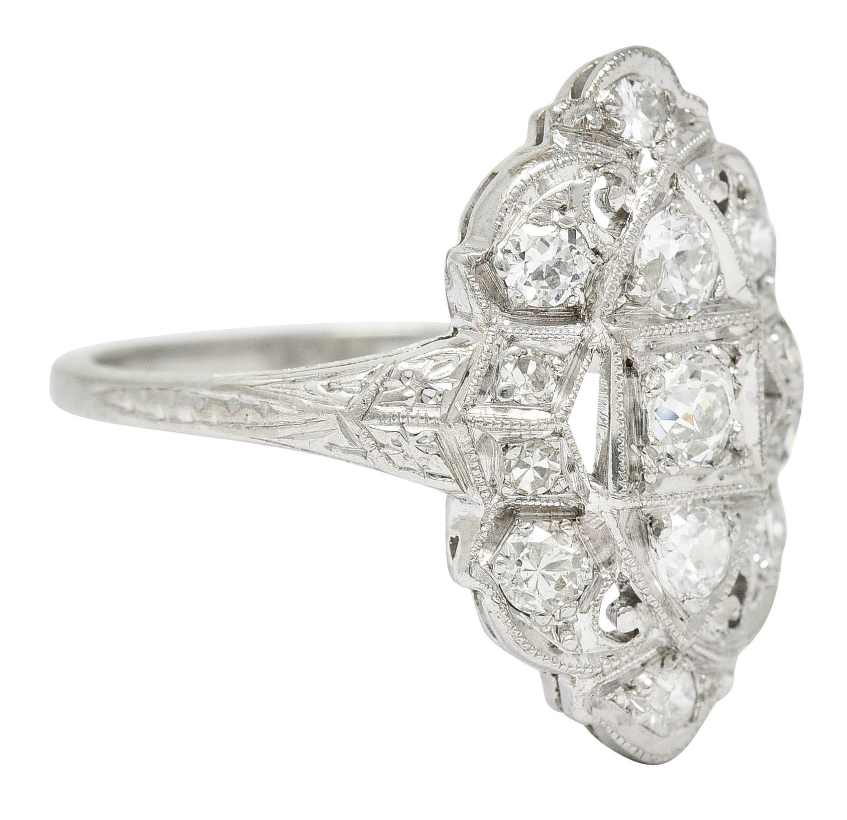 1920's Art Deco 0.80 CTW Diamond Platinum Dinner RingRing - Wilson's Estate Jewelry