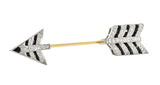 Tiffany & Co. Art Deco Onyx Diamond Platinum Unisex Arrow Jabot Brooch Wilson's Antique & Estate Jewelry