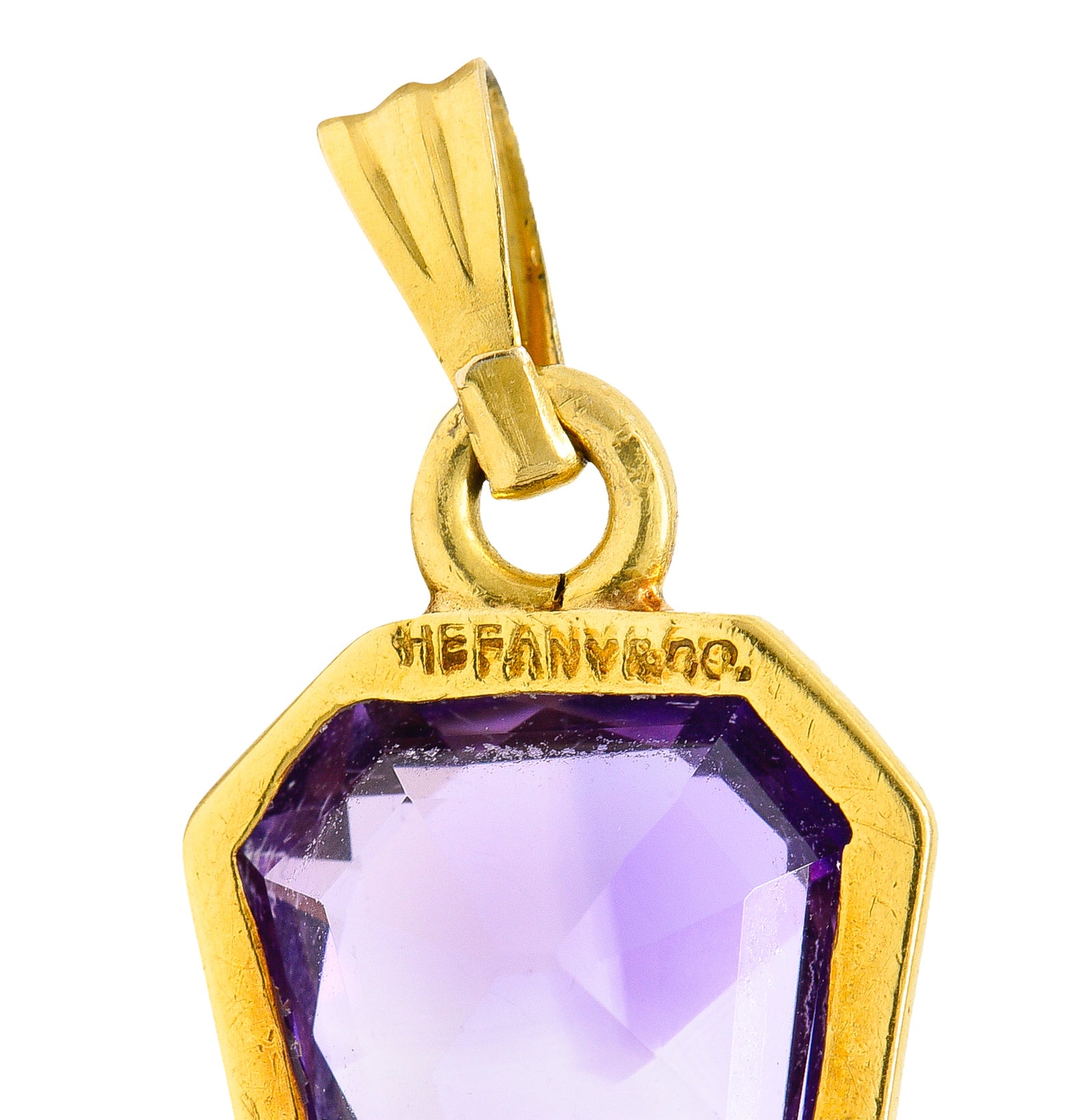 Substantial Victorian Tiffany & Co. Amethyst 18 Karat yellow Gold Unisex Cross Pendant Wilson's Antique & Estate Jewelry