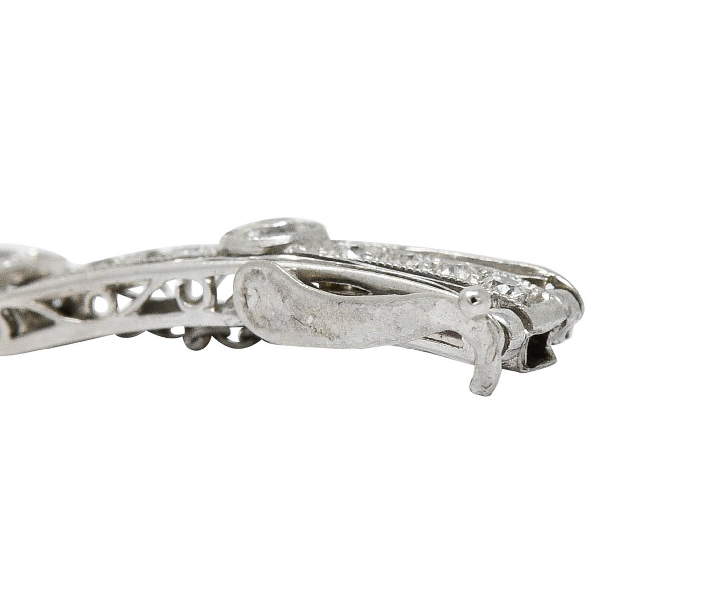 1930's Art Deco 3.82 CTW Diamond Platinum Scrolled Link Braceletbracelet - Wilson's Estate Jewelry