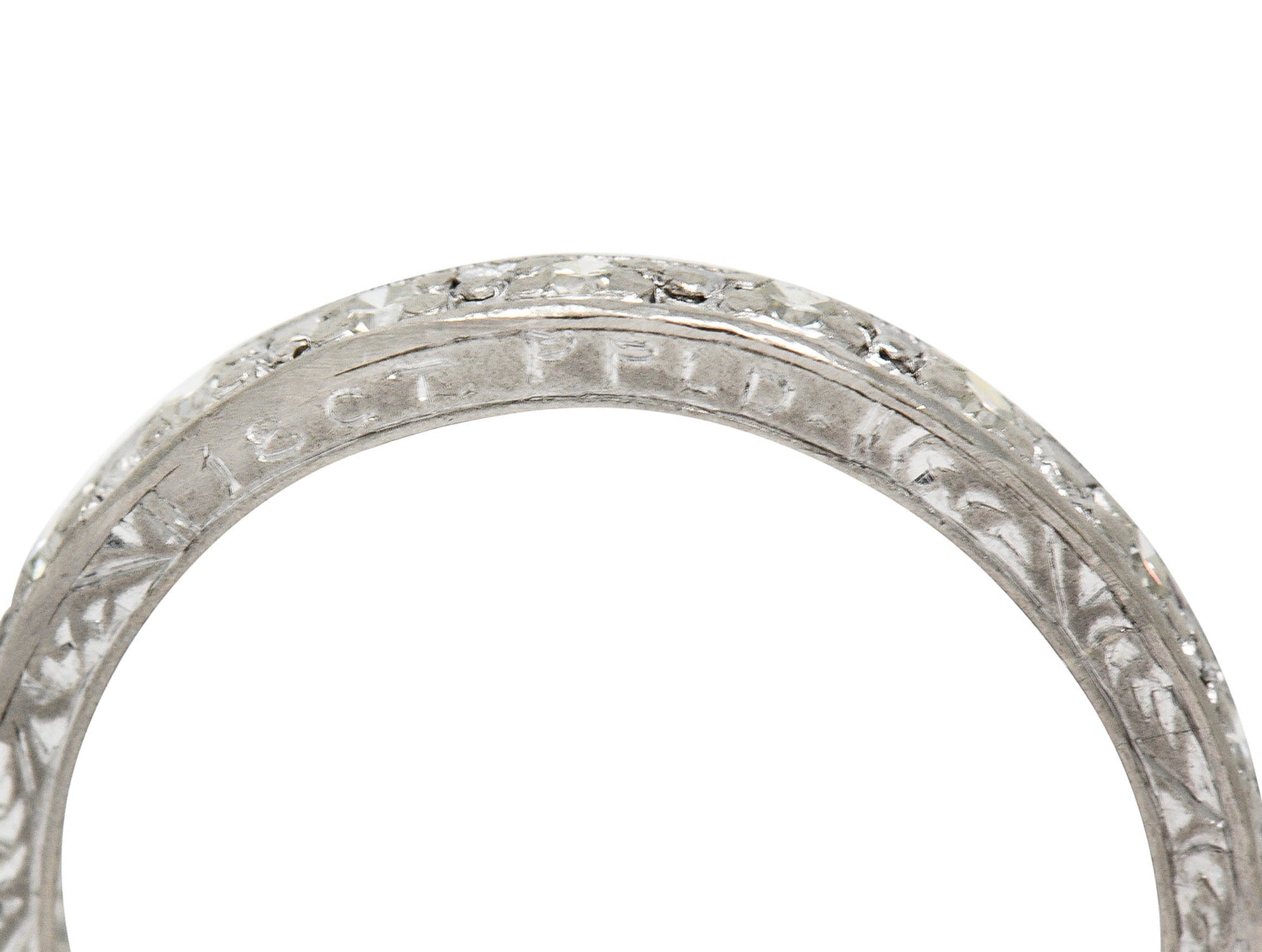 1930's Art Deco 0.45 CTW Single Cut Diamond 18 Karat White Gold Eternity Band RingRing - Wilson's Estate Jewelry