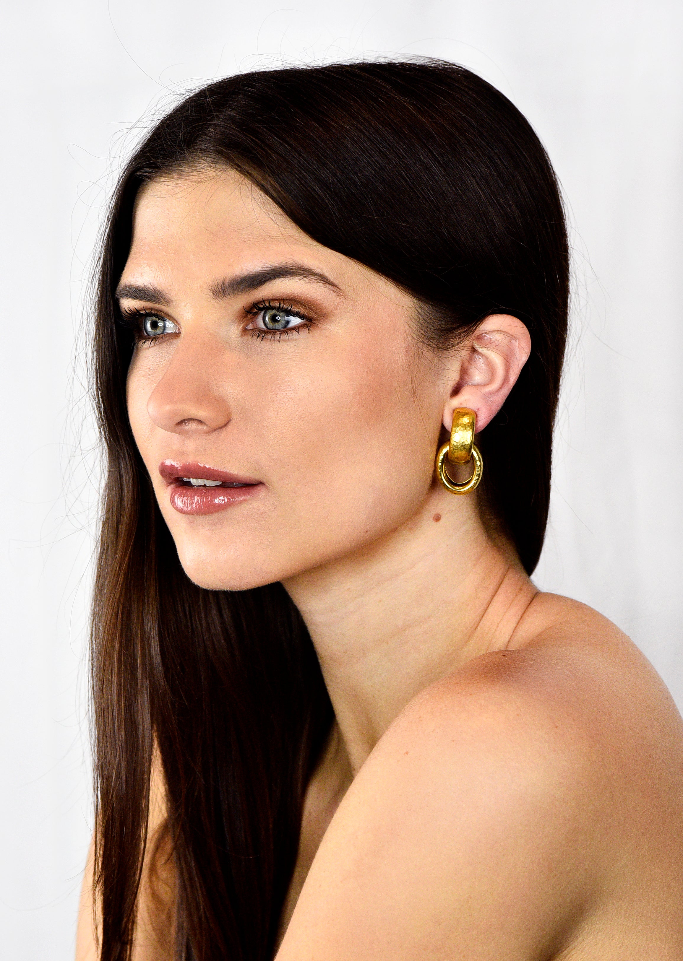 1989 Paloma Picasso Tiffany & Co. 18 Karat Gold Hammered Drop Ear-Clip EarringsEarrings - Wilson's Estate Jewelry