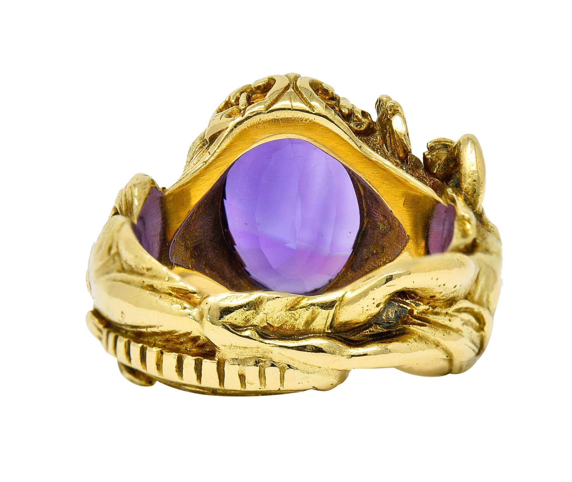 Neoclassical Amethyst 18 Karat Gold Hellenistic Hermes Demeter Signet RingRing - Wilson's Estate Jewelry