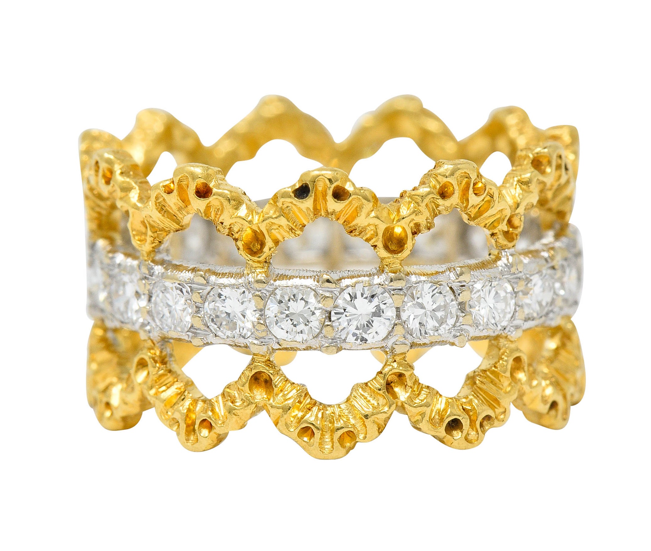 Buccellati Vintage 1.00 CTW Diamond 18 Karat Gold Italian Eternity Band RingRing - Wilson's Estate Jewelry