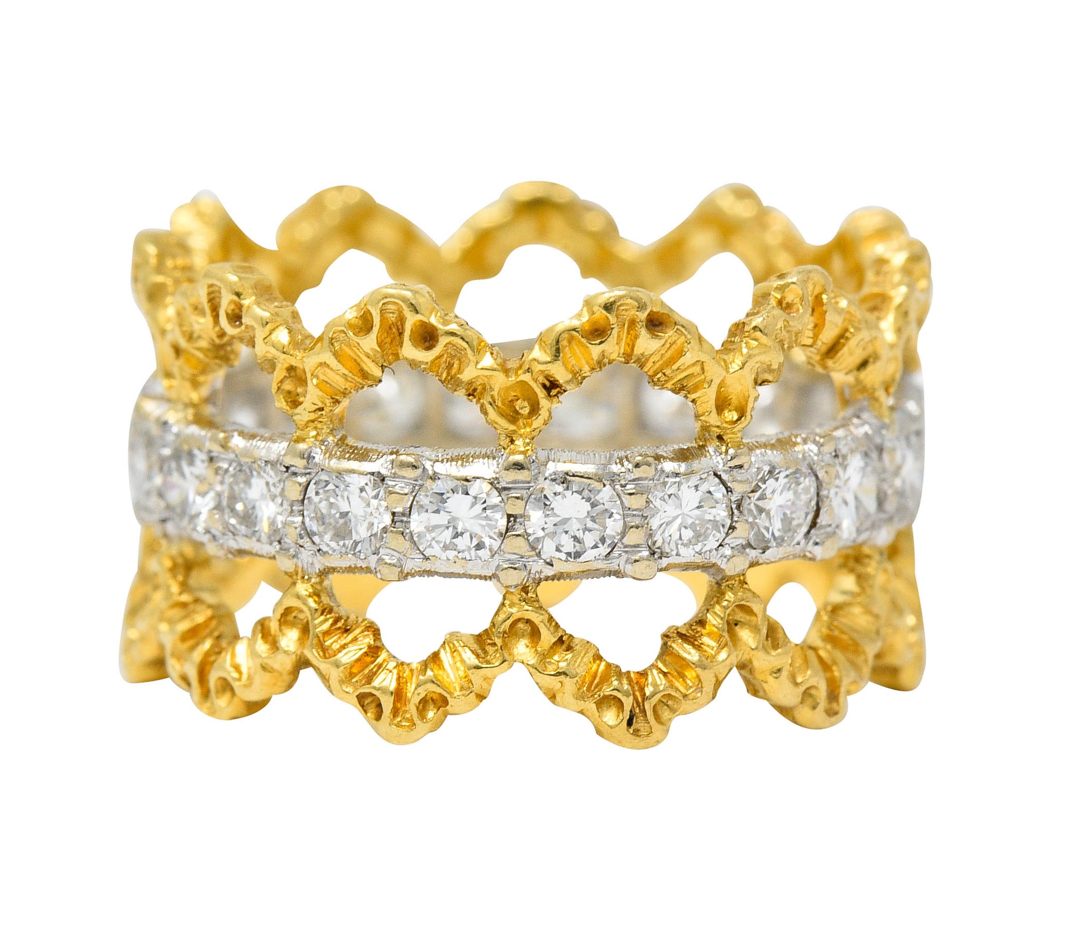 Buccellati Vintage 1.00 CTW Diamond 18 Karat Gold Italian Eternity Band RingRing - Wilson's Estate Jewelry