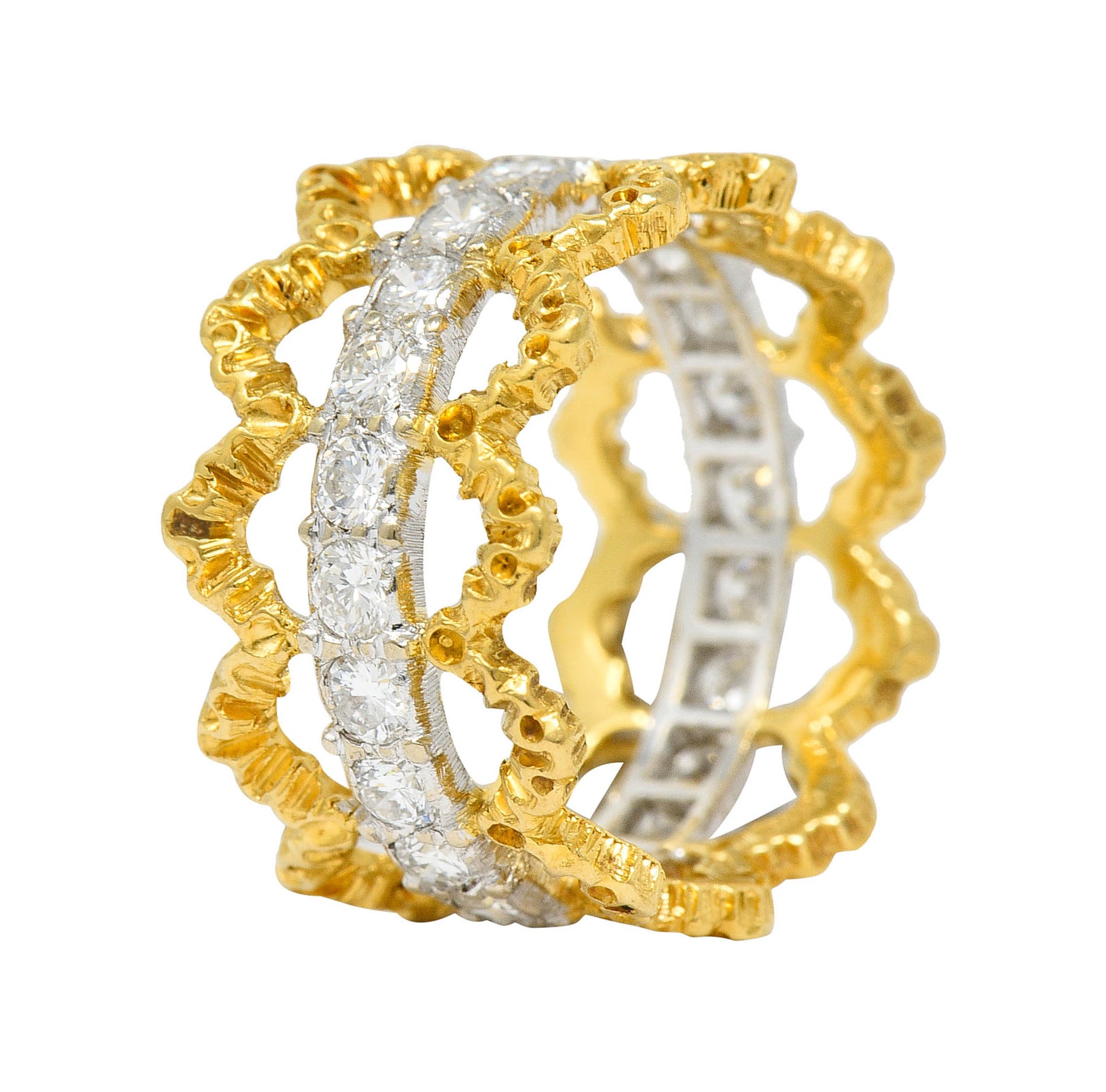 Buccellati Vintage 1.00 CTW Diamond 18 Karat Gold Italian Eternity Band RingRing - Wilson's Estate Jewelry