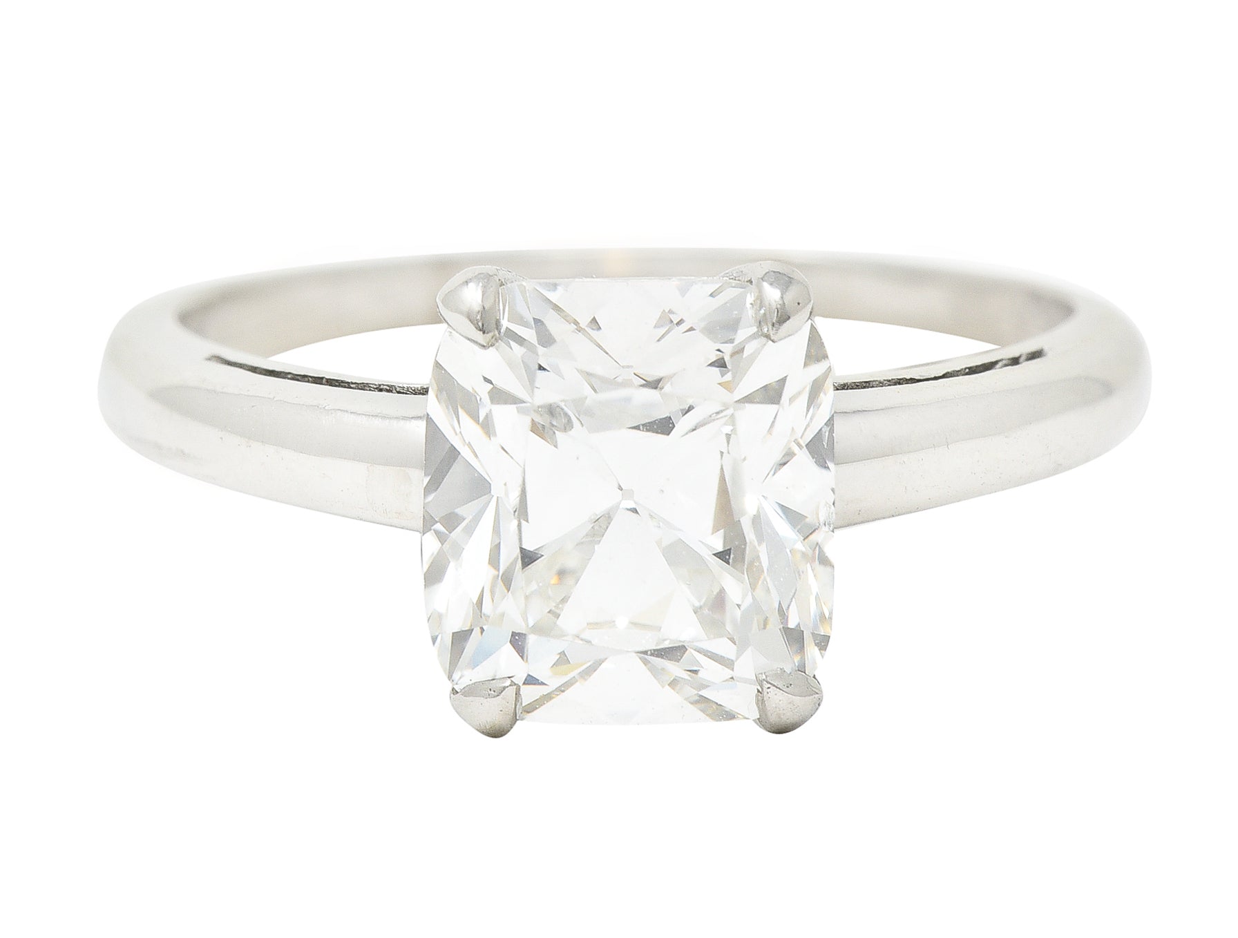 Art Deco 2.33 Carat Old Mine Cut Diamond Platinum Solitaire Vintage Engagement Ring GIA Wilson's Estate Jewelry