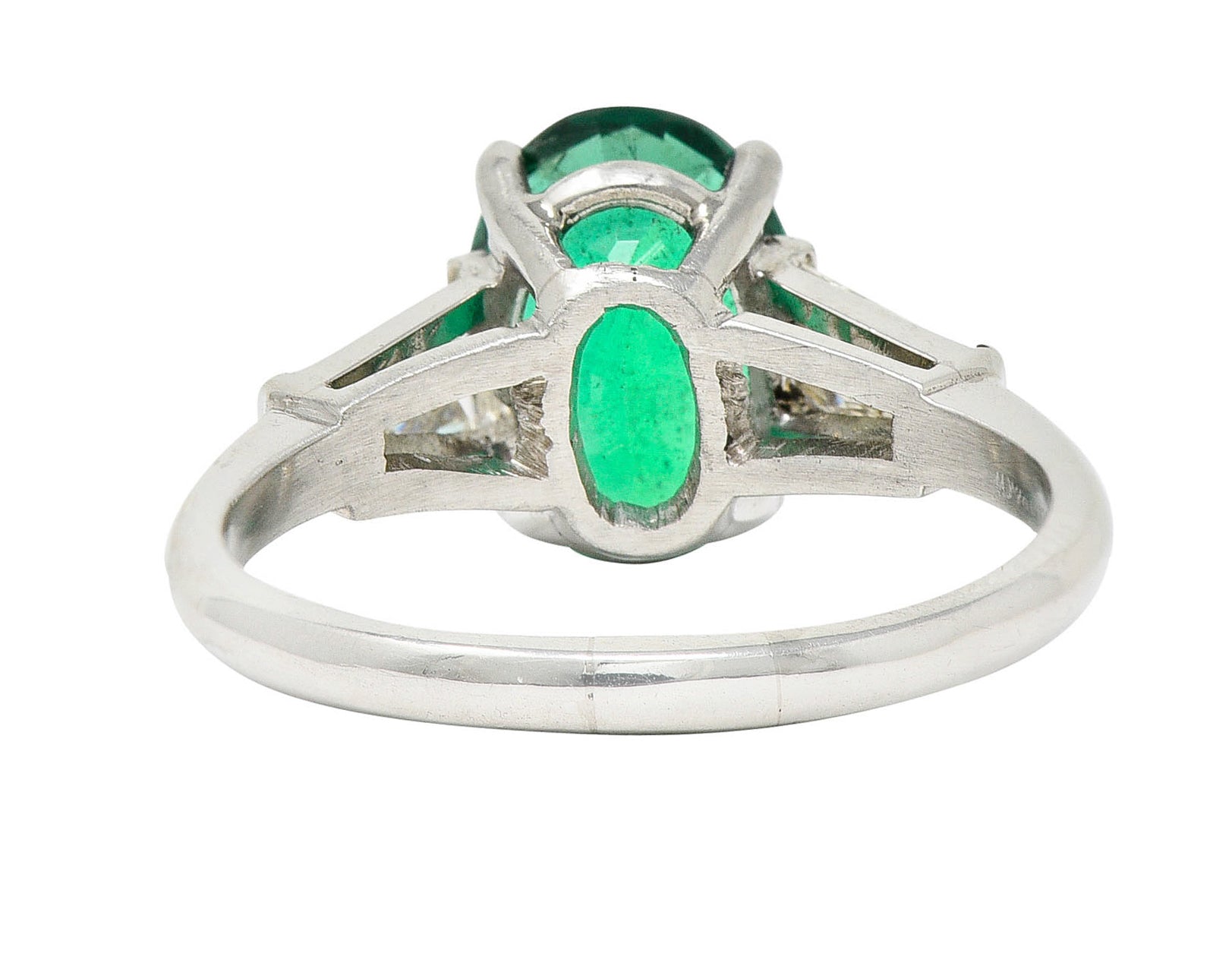 1950's Mid-Century 3.19 CTW Emerald Diamond Platinum RingRing - Wilson's Estate Jewelry