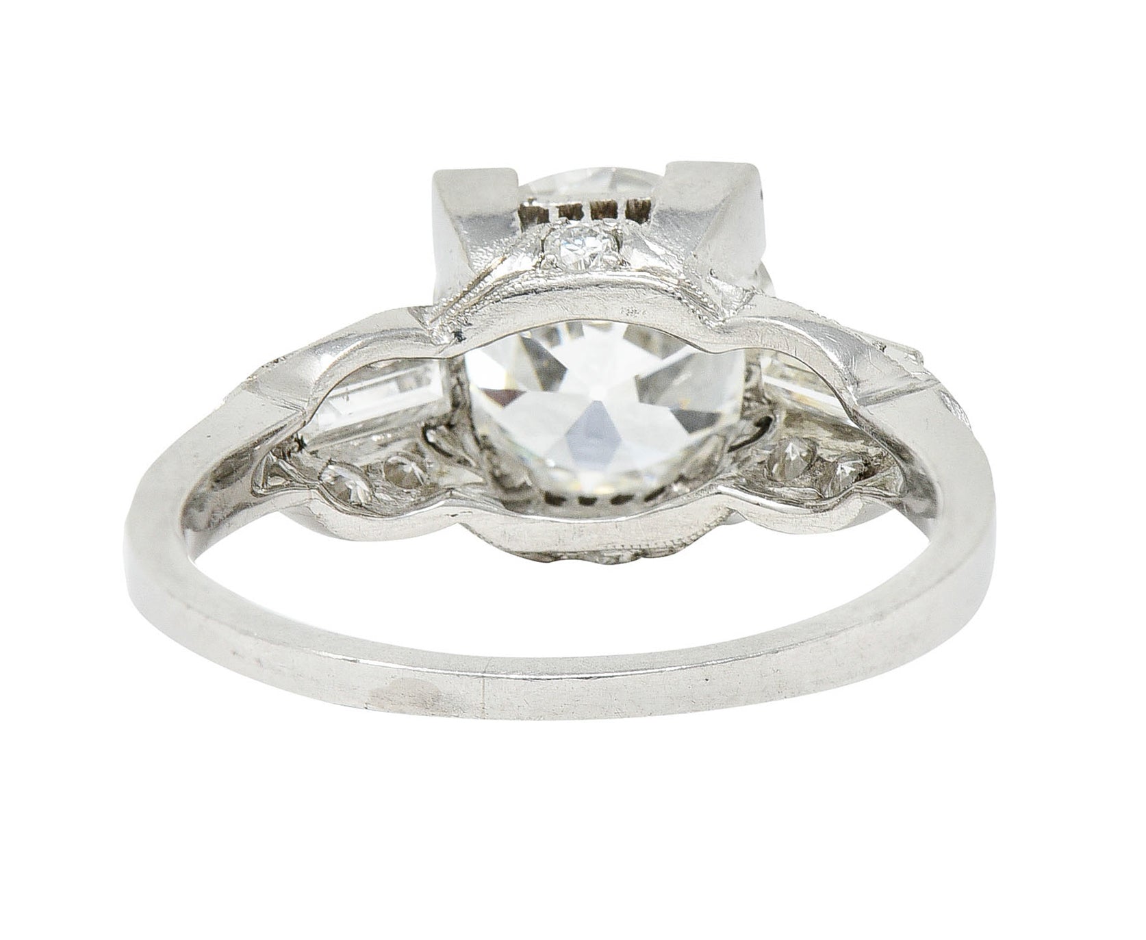 Art Deco 2.61 CTW Diamond Platinum Engagement Ring GIARing - Wilson's Estate Jewelry