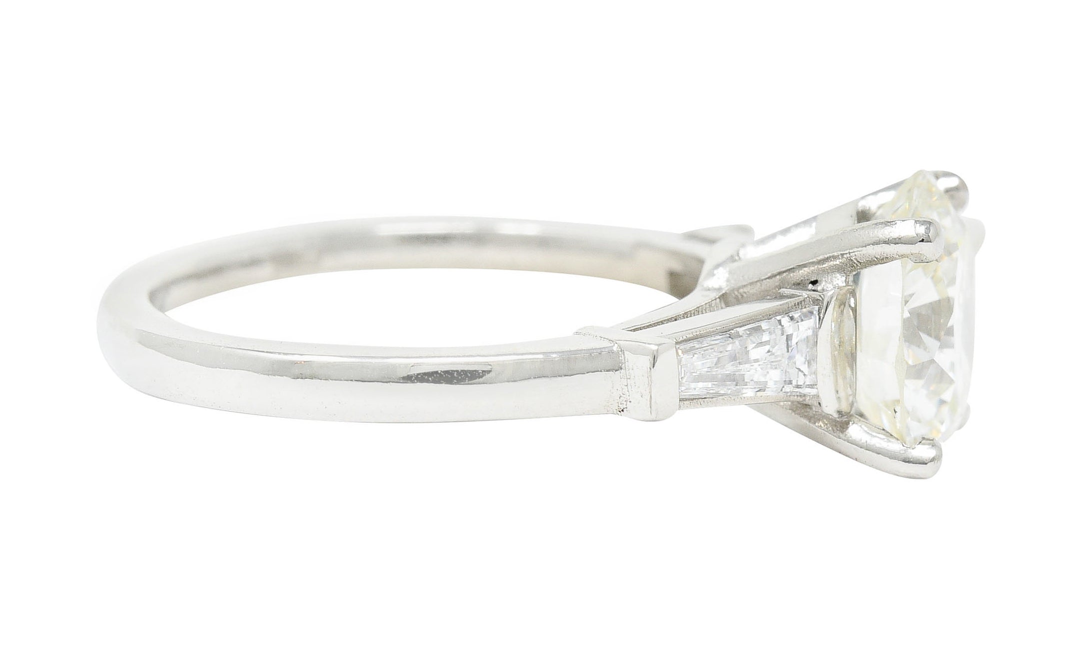 1950's Mid-Century 2.73 CTW Diamond Platinum Engagement Ring GIARing - Wilson's Estate Jewelry