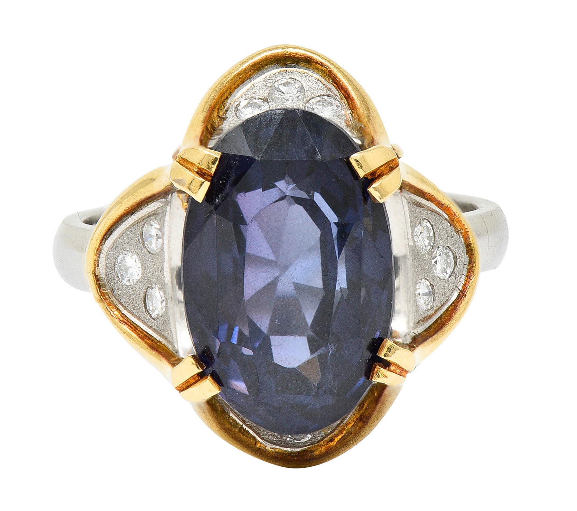 1960's Vintage 4.95 CTW Spinel Diamond Platinum 18 Karat Gold Statement RingRing - Wilson's Estate Jewelry