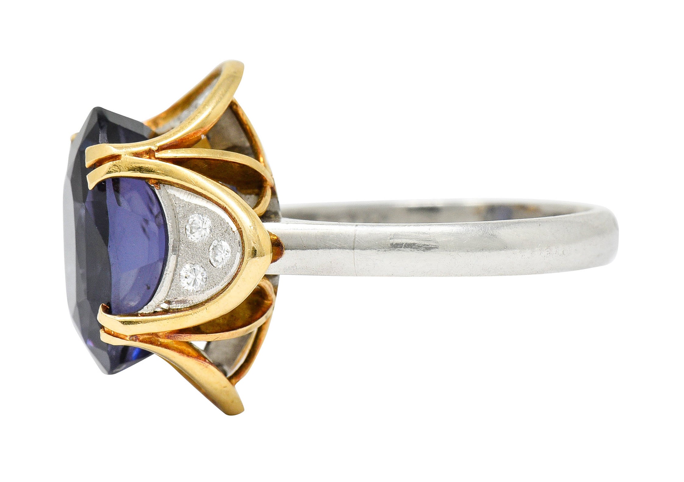 1960's Vintage 4.95 CTW Spinel Diamond Platinum 18 Karat Gold Statement RingRing - Wilson's Estate Jewelry