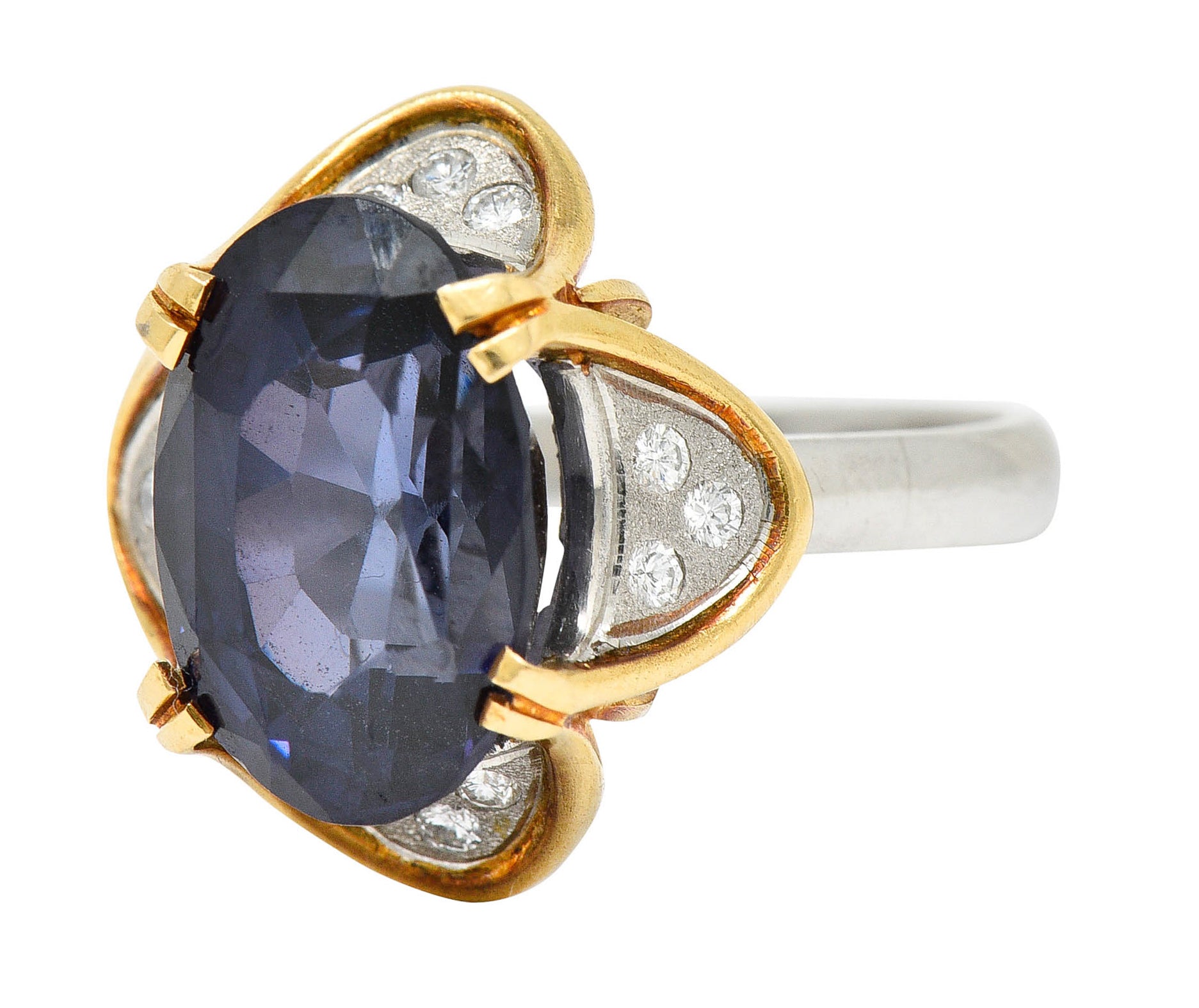 1960's Vintage 4.95 CTW Spinel Diamond Platinum 18 Karat Gold Statement RingRing - Wilson's Estate Jewelry