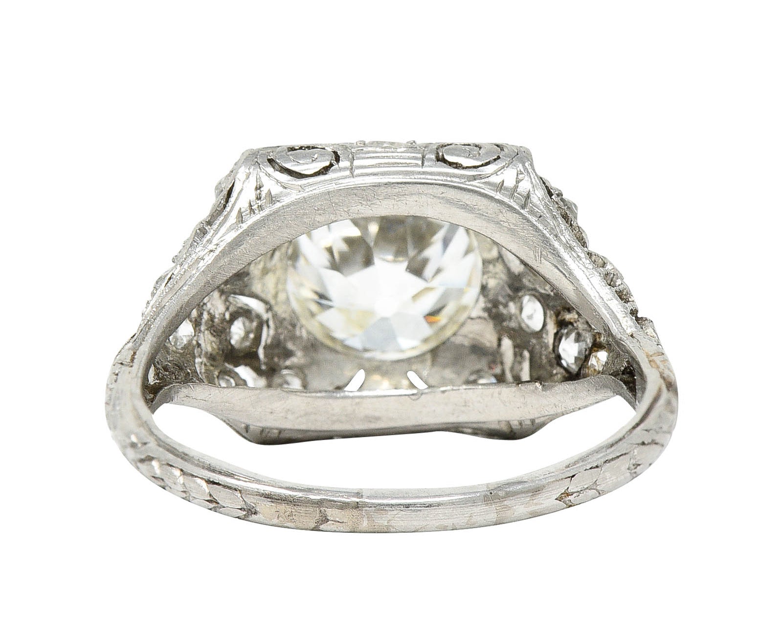 Art Deco 2.03 CTW Diamond Platinum Foliate Engagement RingRing - Wilson's Estate Jewelry