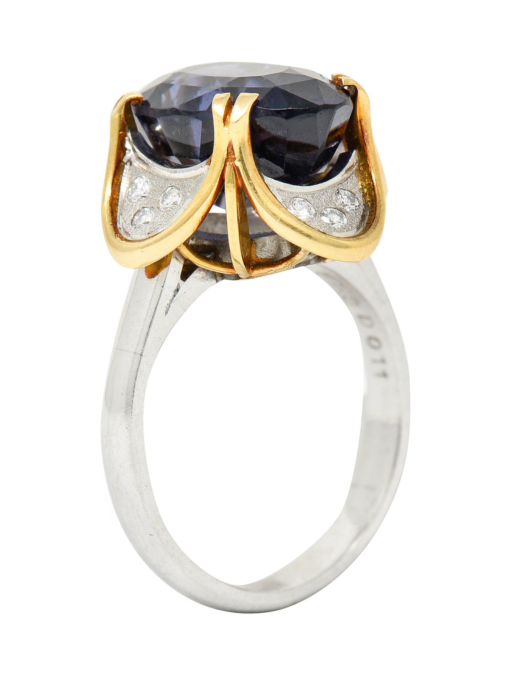 1960's Vintage 4.95 CTW Spinel Diamond Platinum 18 Karat Gold Statement RingRing - Wilson's Estate Jewelry