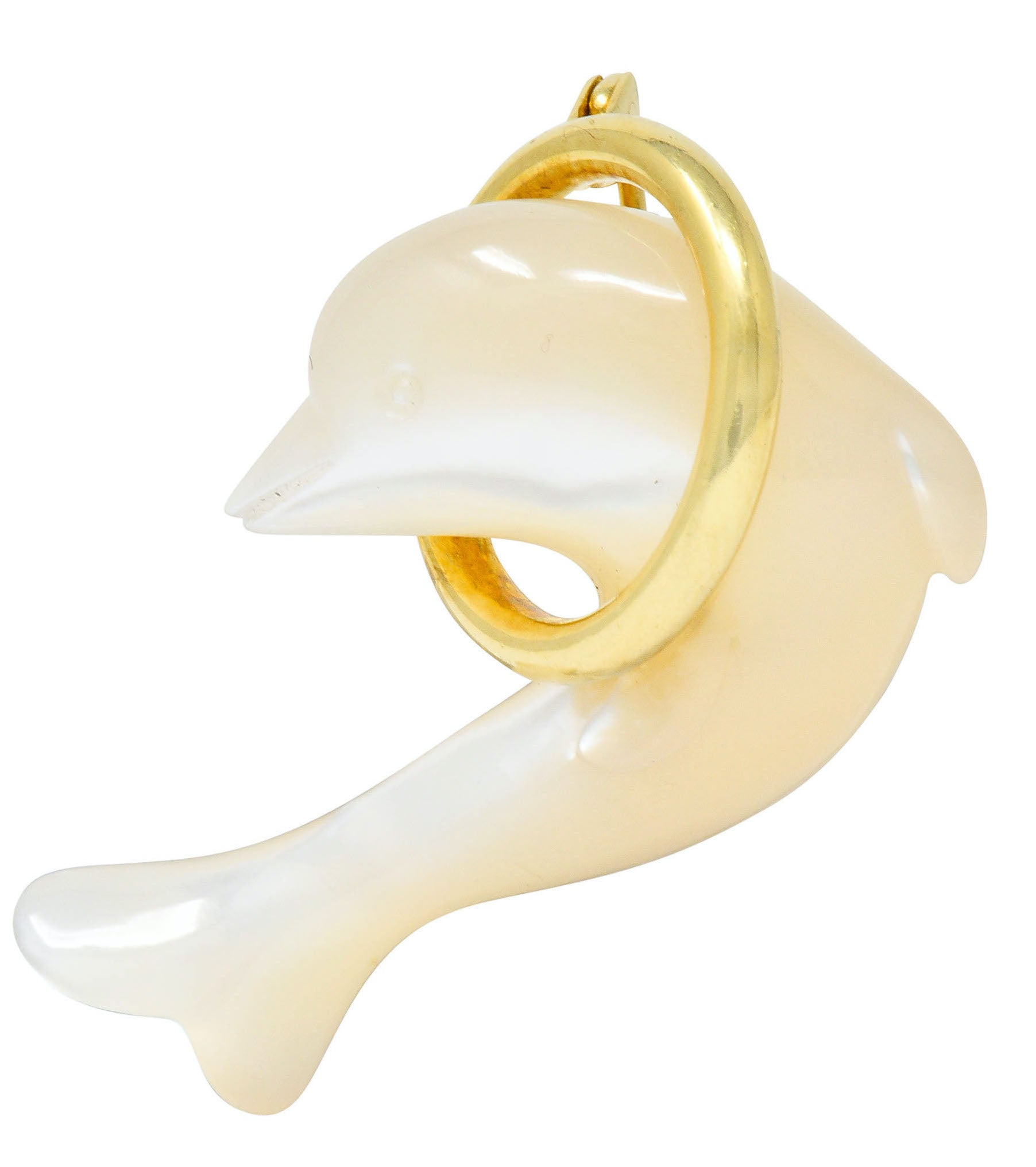 Tiffany & Co. Mother-Of-Pearl 18 Karat Gold Dolphin BroochBrooch - Wilson's Estate Jewelry