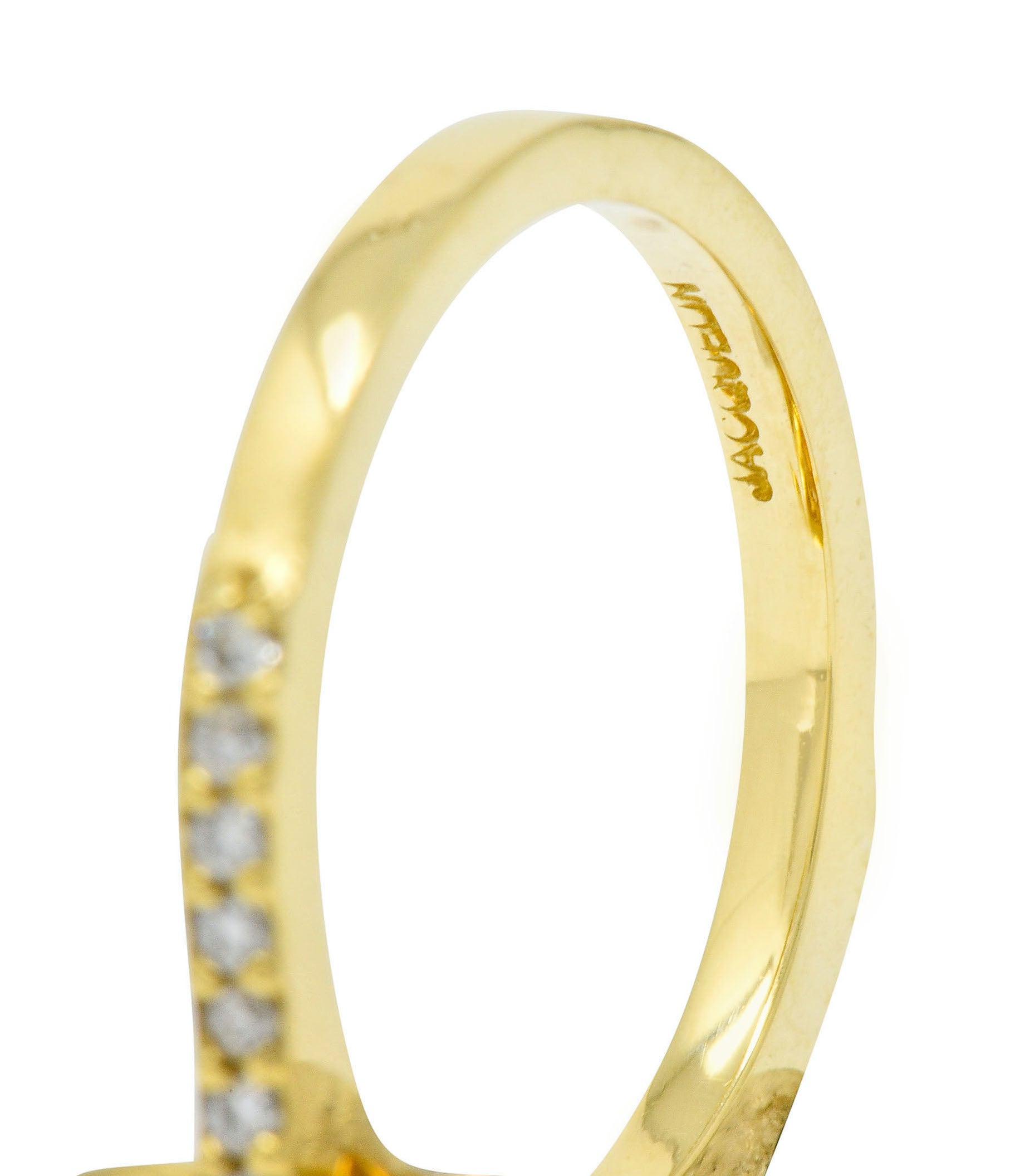 Sunny Citrine Diamond 18 Karat Gold Cocktail RingRing - Wilson's Estate Jewelry