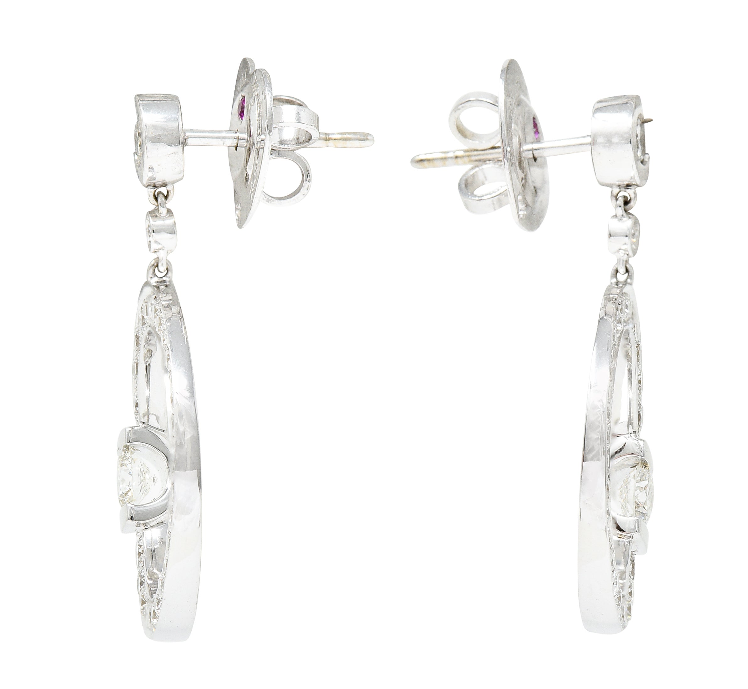 Roberto Coin 1.69 CTW Diamond 18 Karat White Gold Cento Drop Earrings Wilson's Estate Jewelry