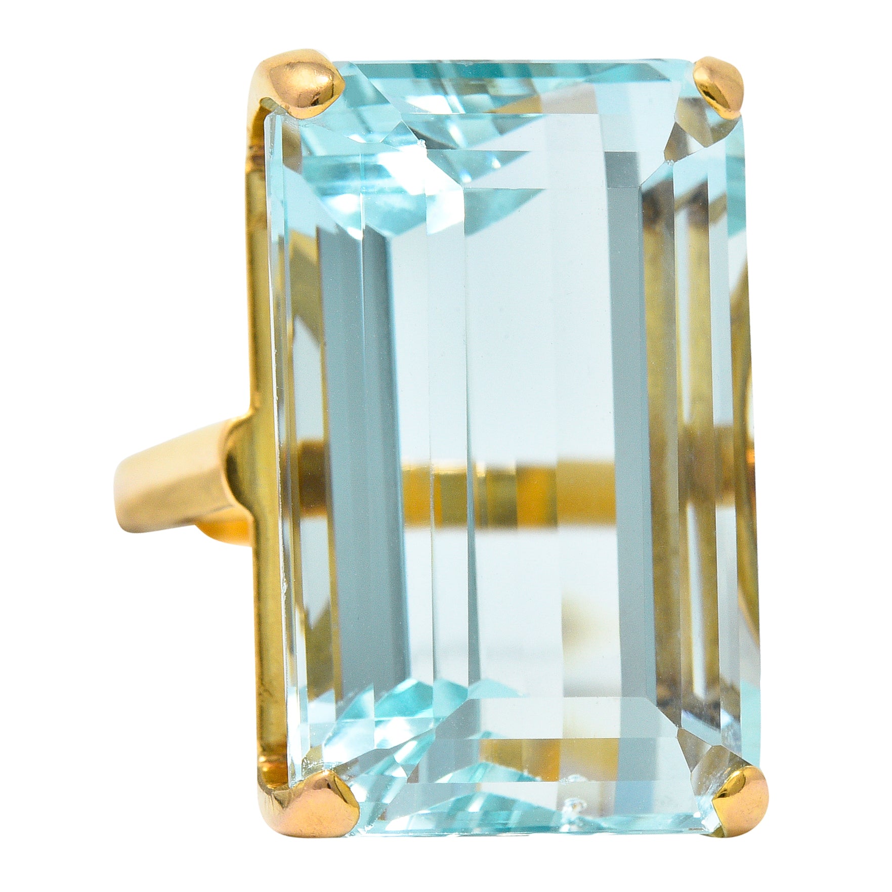 1960's Vintage 31.18 CTW Aquamarine 14 Karat Gold Statement RingRing - Wilson's Estate Jewelry