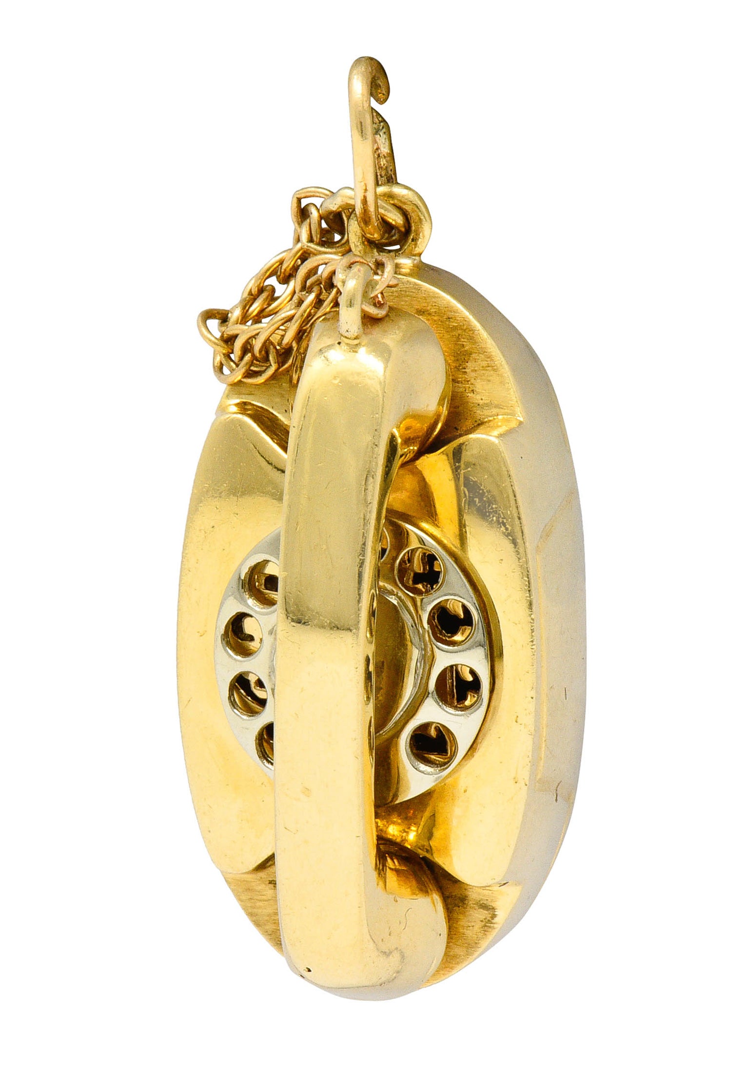 1960's Litacharm Inc. 14 Karat Gold Vintage Telephone Pendant Charmcharm - Wilson's Estate Jewelry