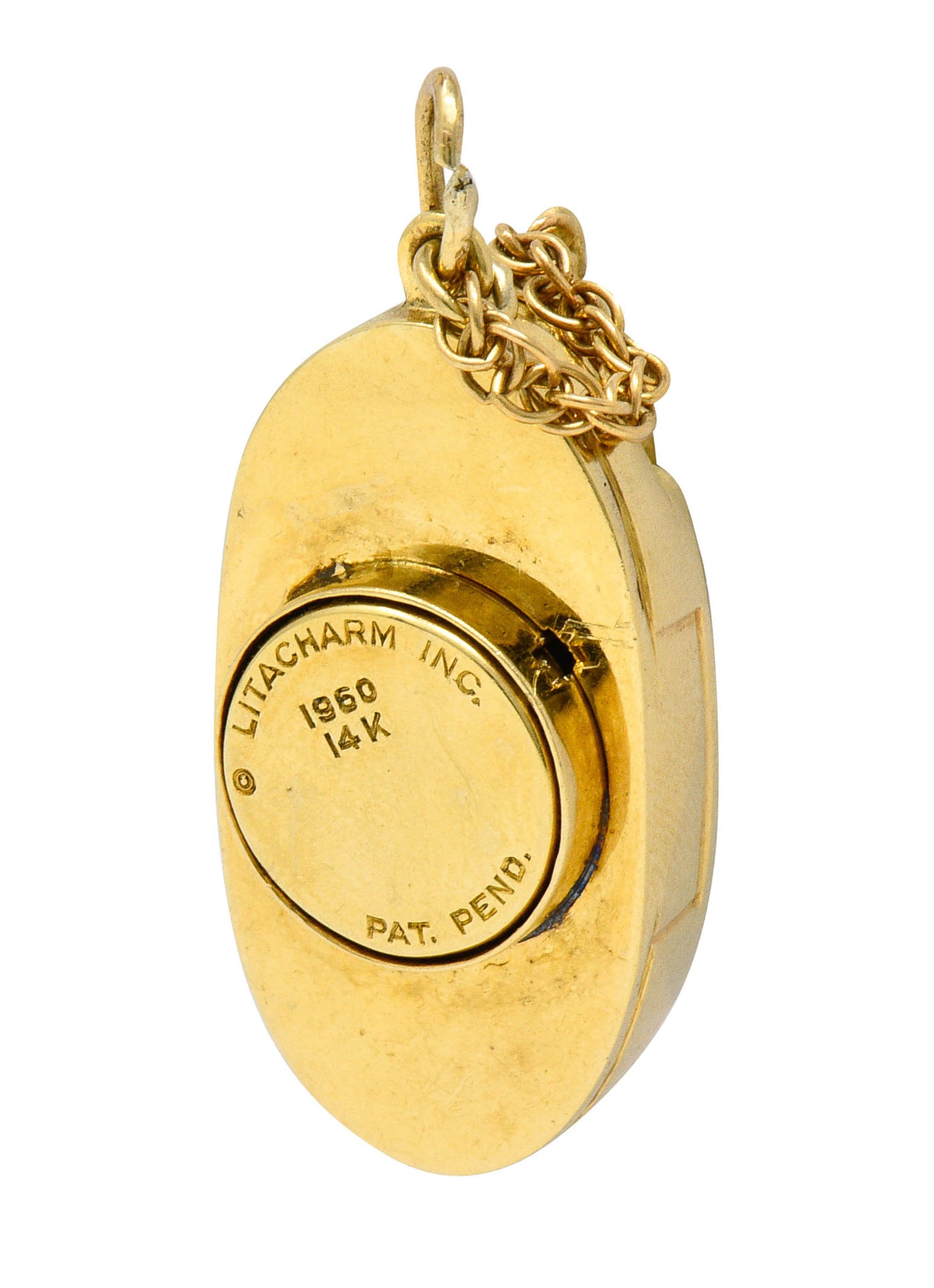 1960's Litacharm Inc. 14 Karat Gold Vintage Telephone Pendant Charmcharm - Wilson's Estate Jewelry