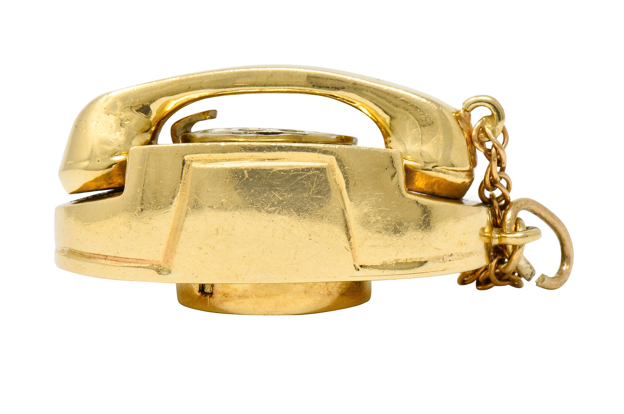 1960's Litacharm Inc. 14 Karat Gold Vintage Telephone Pendant Charmcharm - Wilson's Estate Jewelry