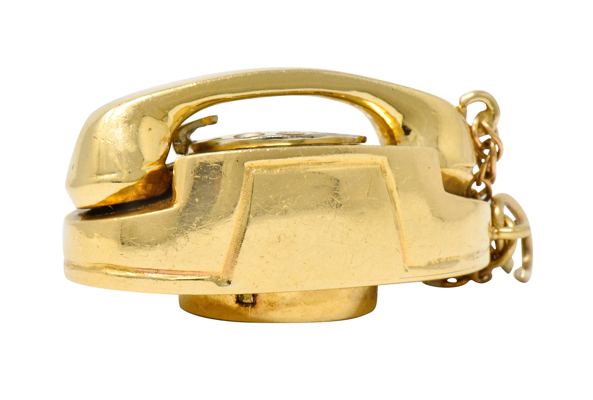 1960's Litacharm Inc. 14 Karat Gold Vintage Telephone Pendant Charmcharm - Wilson's Estate Jewelry