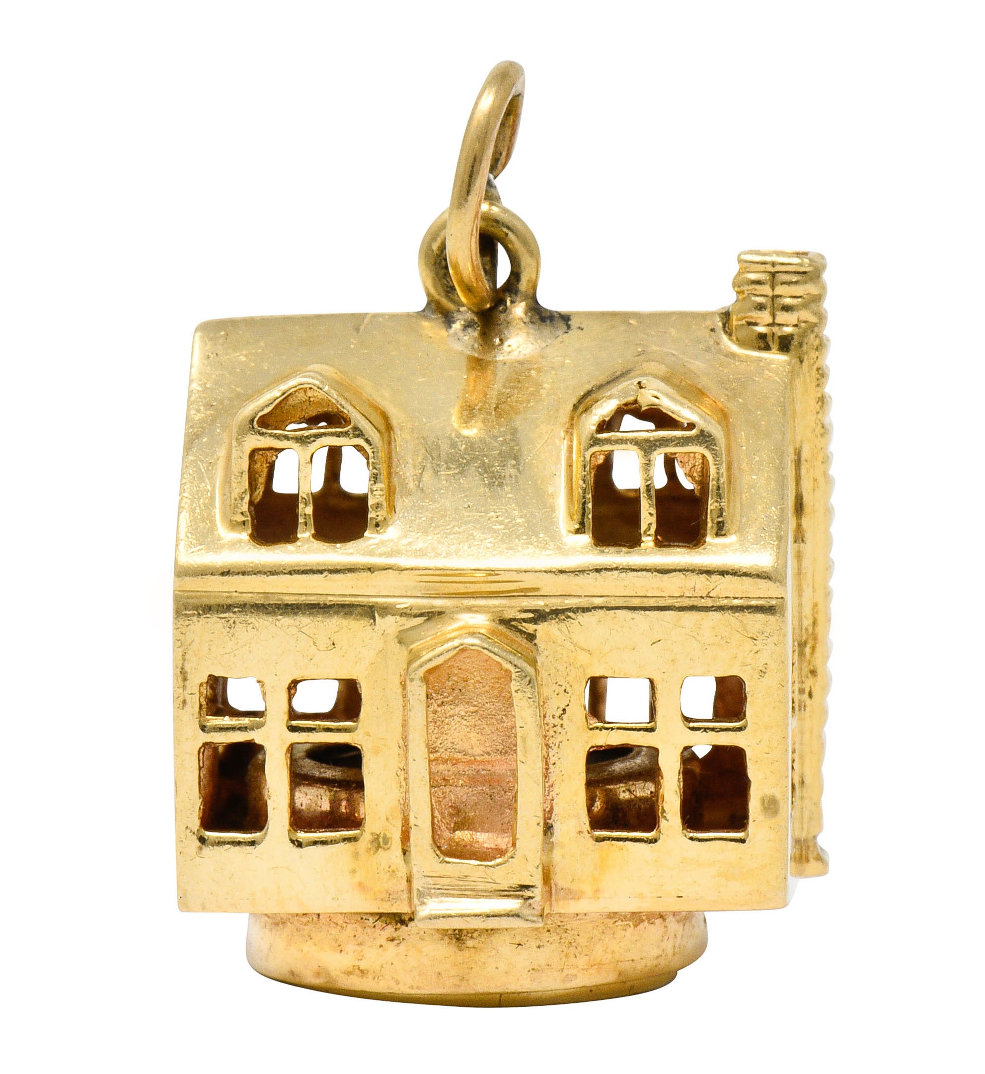 1960's Litacharm Inc. Vintage 14 Karat Gold House Pendant Charmcharm - Wilson's Estate Jewelry