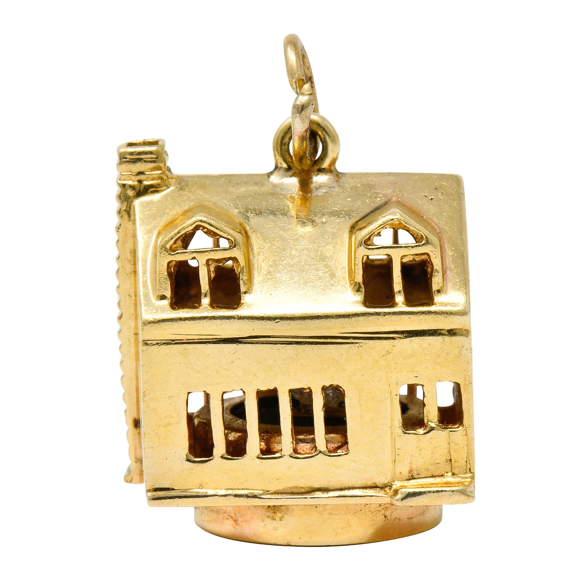 1960's Litacharm Inc. Vintage 14 Karat Gold House Pendant Charmcharm - Wilson's Estate Jewelry