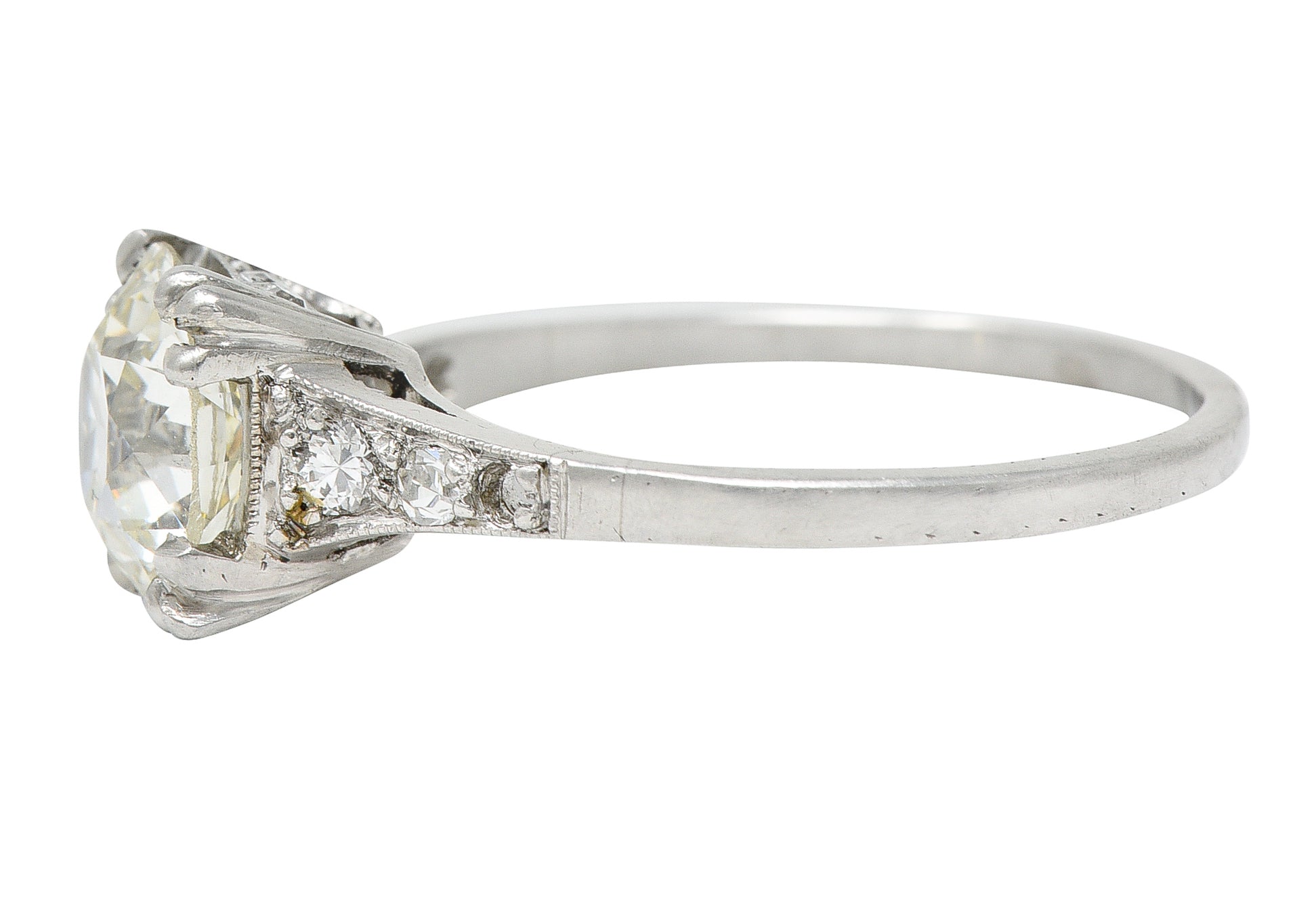 Art Deco 1.96 CTW Old European Cut Diamond Platinum Engagement Ring GIA Wilson's Estate Jewelry