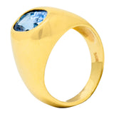 1940's Retro 3.40 CTW Ceylon Sapphire 14 Karat Gold Unisex Signet RingRing - Wilson's Estate Jewelry