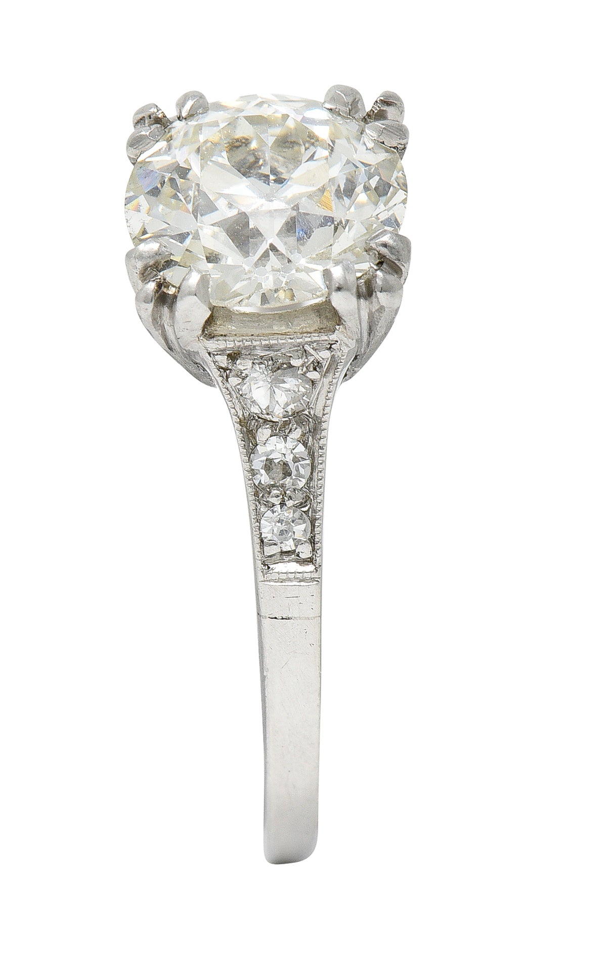 Art Deco 1.96 CTW Old European Cut Diamond Platinum Engagement Ring GIA Wilson's Estate Jewelry