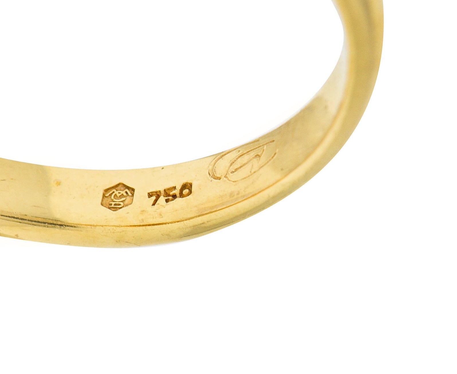 Carrera Y Carrera Pearl Diamond 18 Karat Gold Las Manos Hand Band RingRing - Wilson's Estate Jewelry