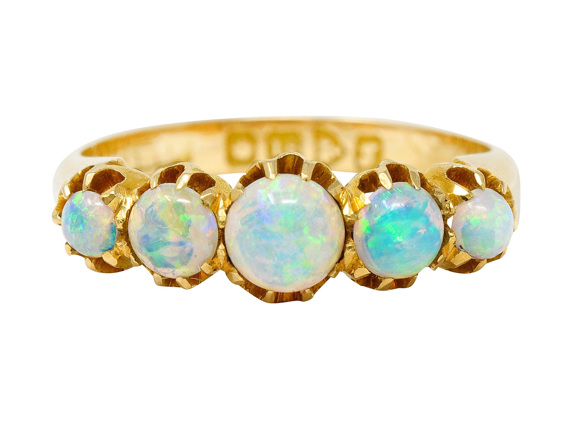 1960's Vintage British Opal 18 Karat Gold Five Stone RingRing - Wilson's Estate Jewelry