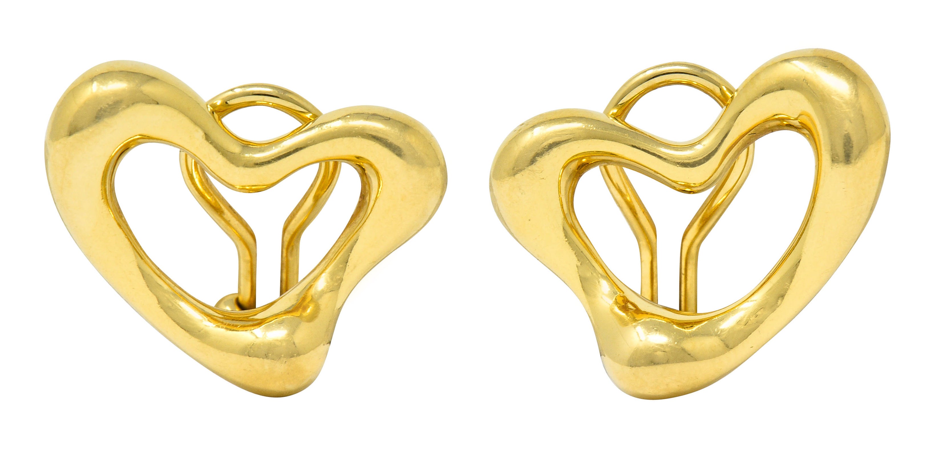 Elsa Peretti Tiffany & Co. 18 Karat Gold Open Heart Ear-Clip EarringsEarrings - Wilson's Estate Jewelry