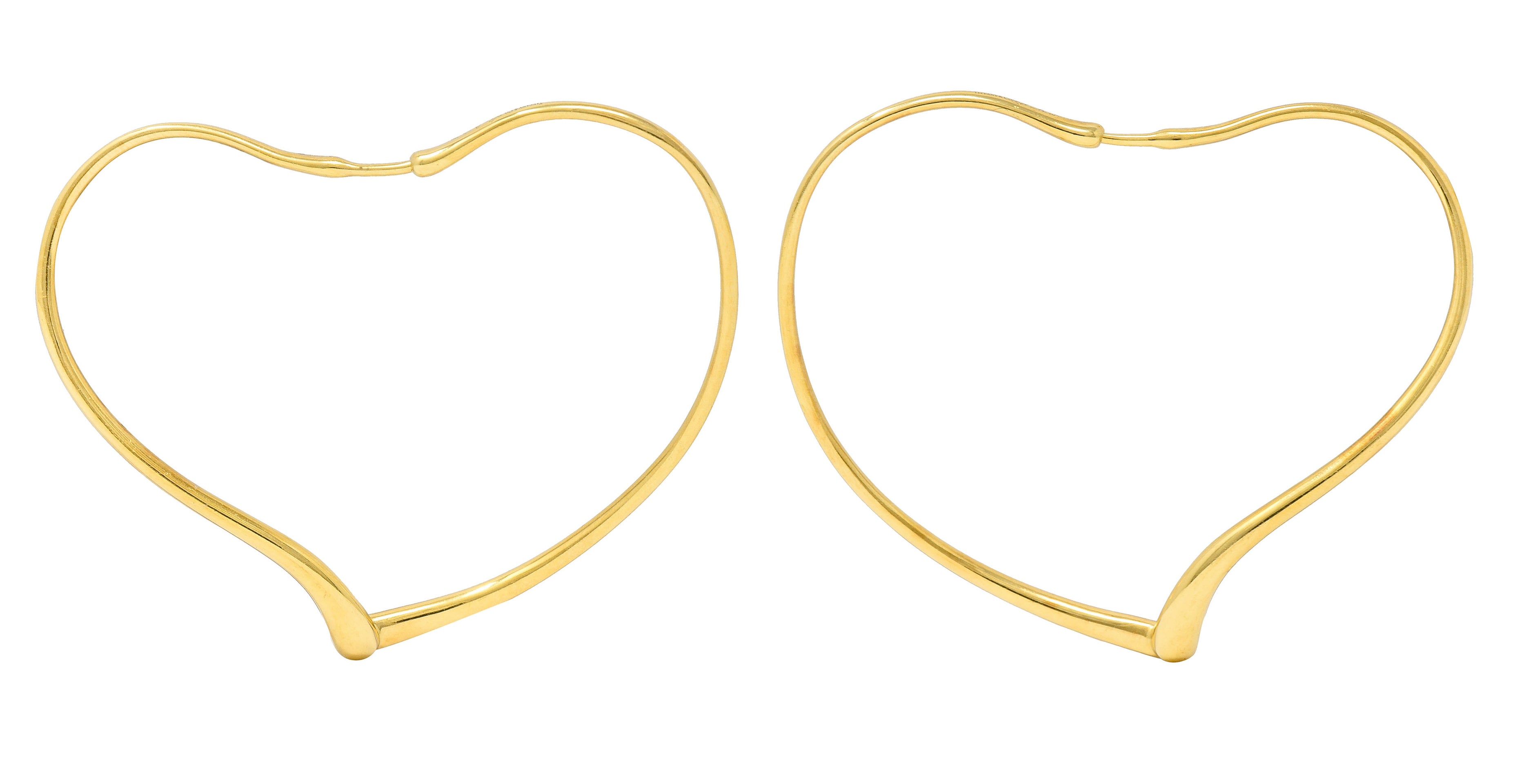 Large Elsa Peretti Tiffany & Co. 18 Karat Gold Open Heart Hoop EarringsEarrings - Wilson's Estate Jewelry