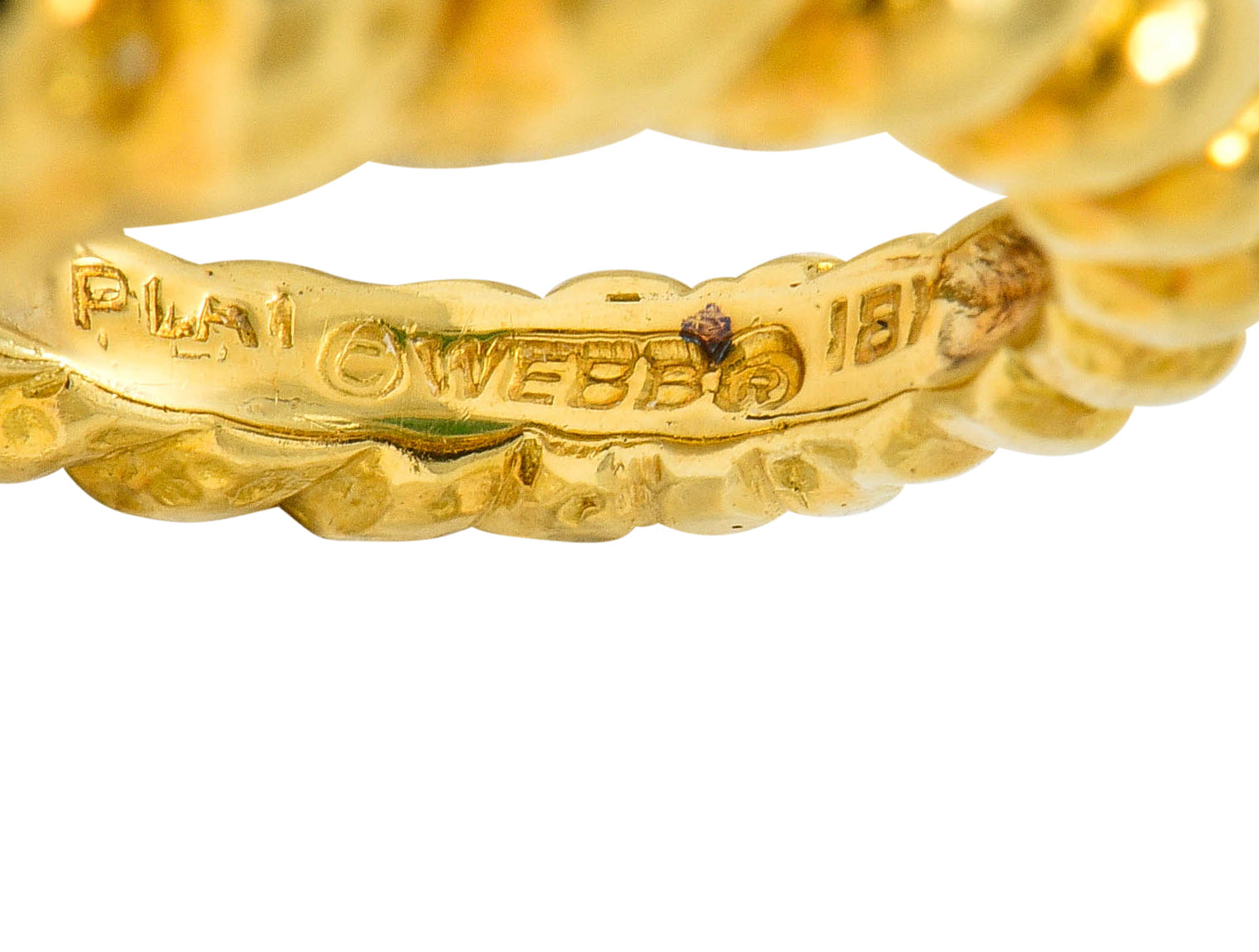 David Webb Carved Emerald Pave Diamond 18 Karat Gold Bypass Ring - Wilson's Estate Jewelry