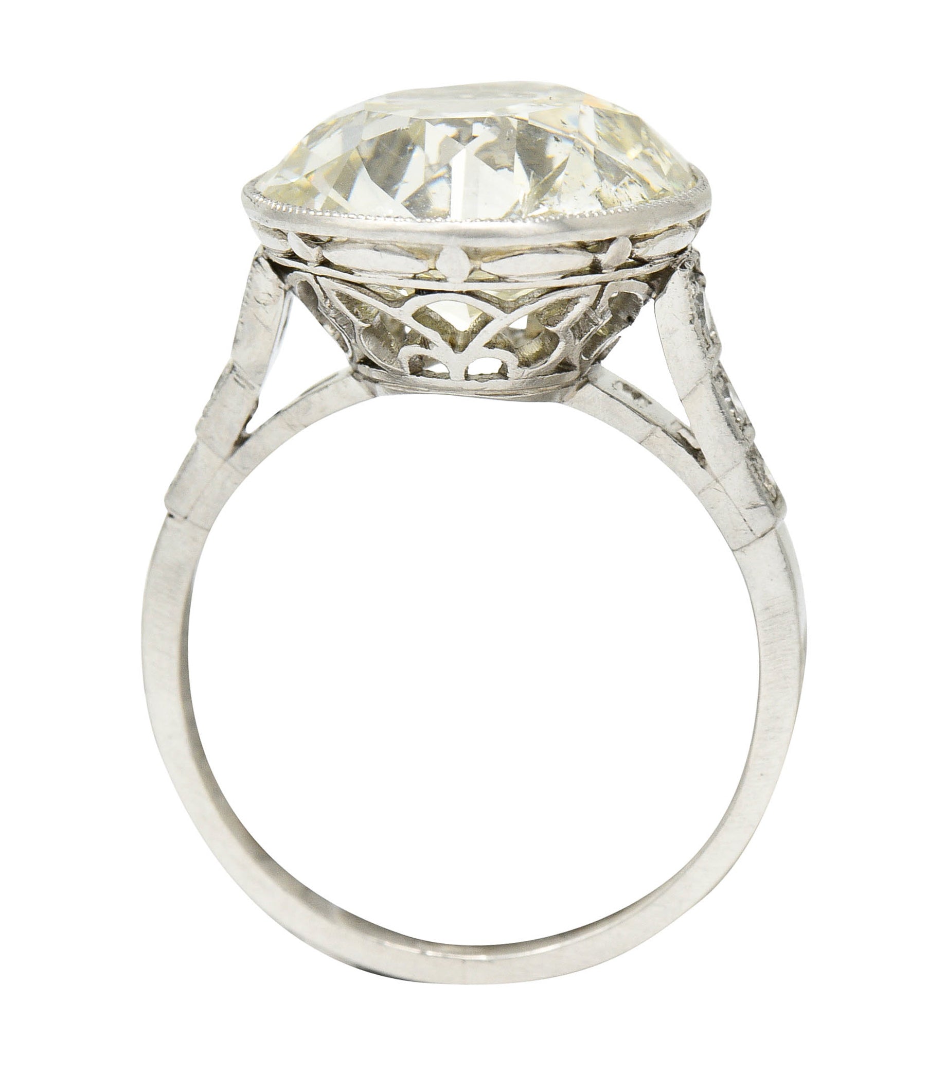 Art Deco 7.21 CTW Old European Diamond Platinum Butterfly Engagement RingRing - Wilson's Estate Jewelry