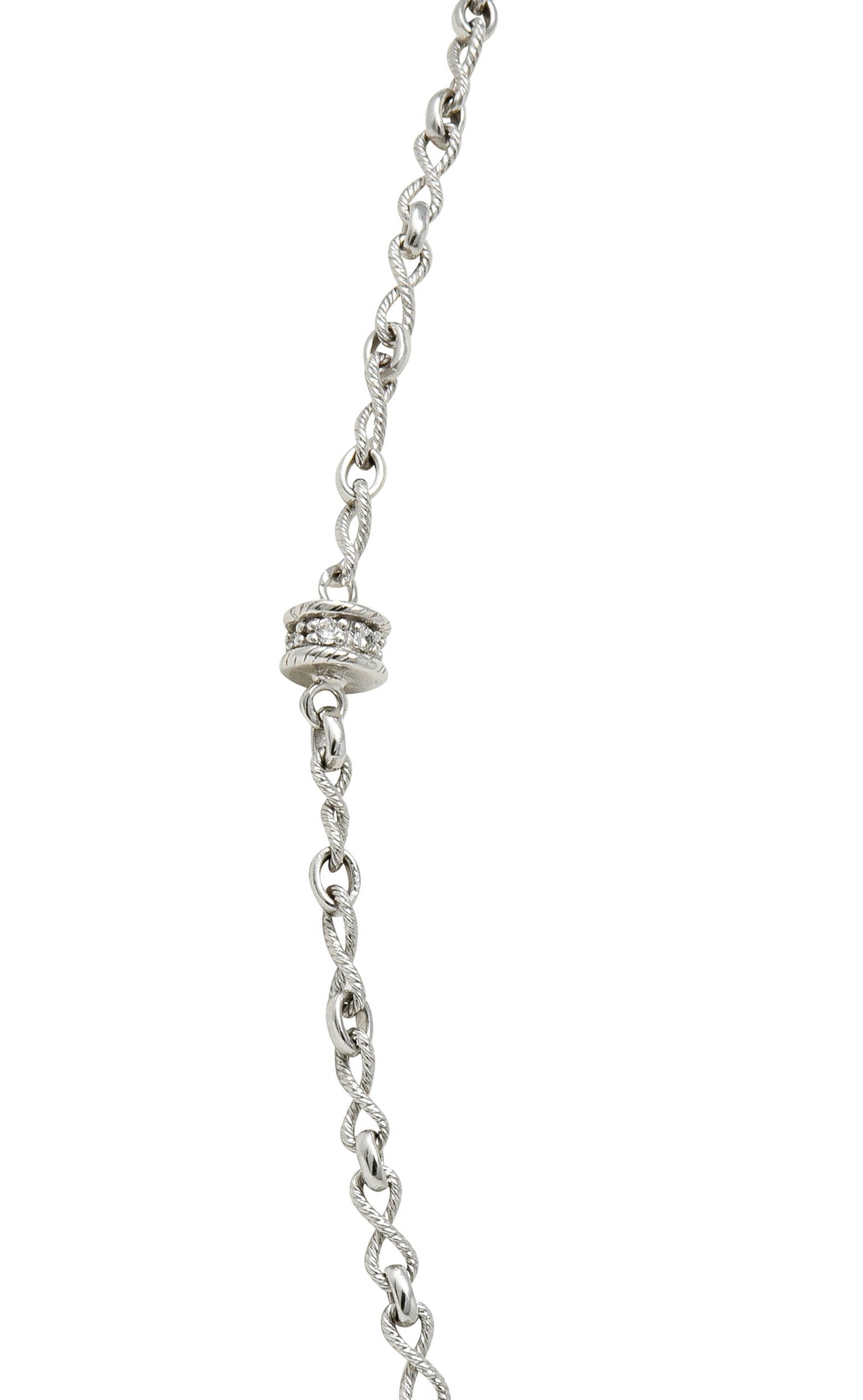 Effortless 0.50 CTW Diamond 18 Karat White Gold Rondelle Station NecklaceNecklace - Wilson's Estate Jewelry