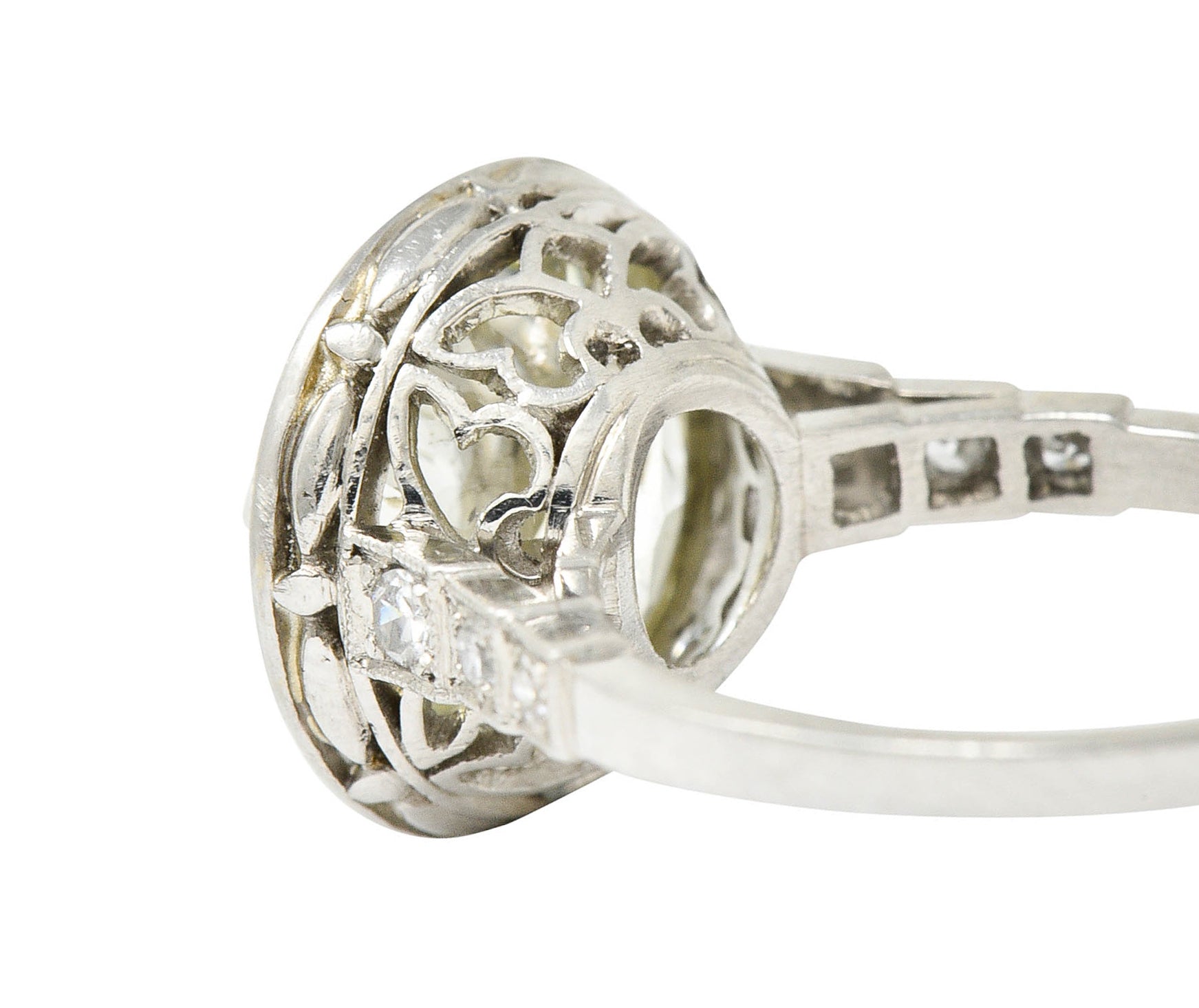 Art Deco 7.21 CTW Old European Diamond Platinum Butterfly Engagement RingRing - Wilson's Estate Jewelry